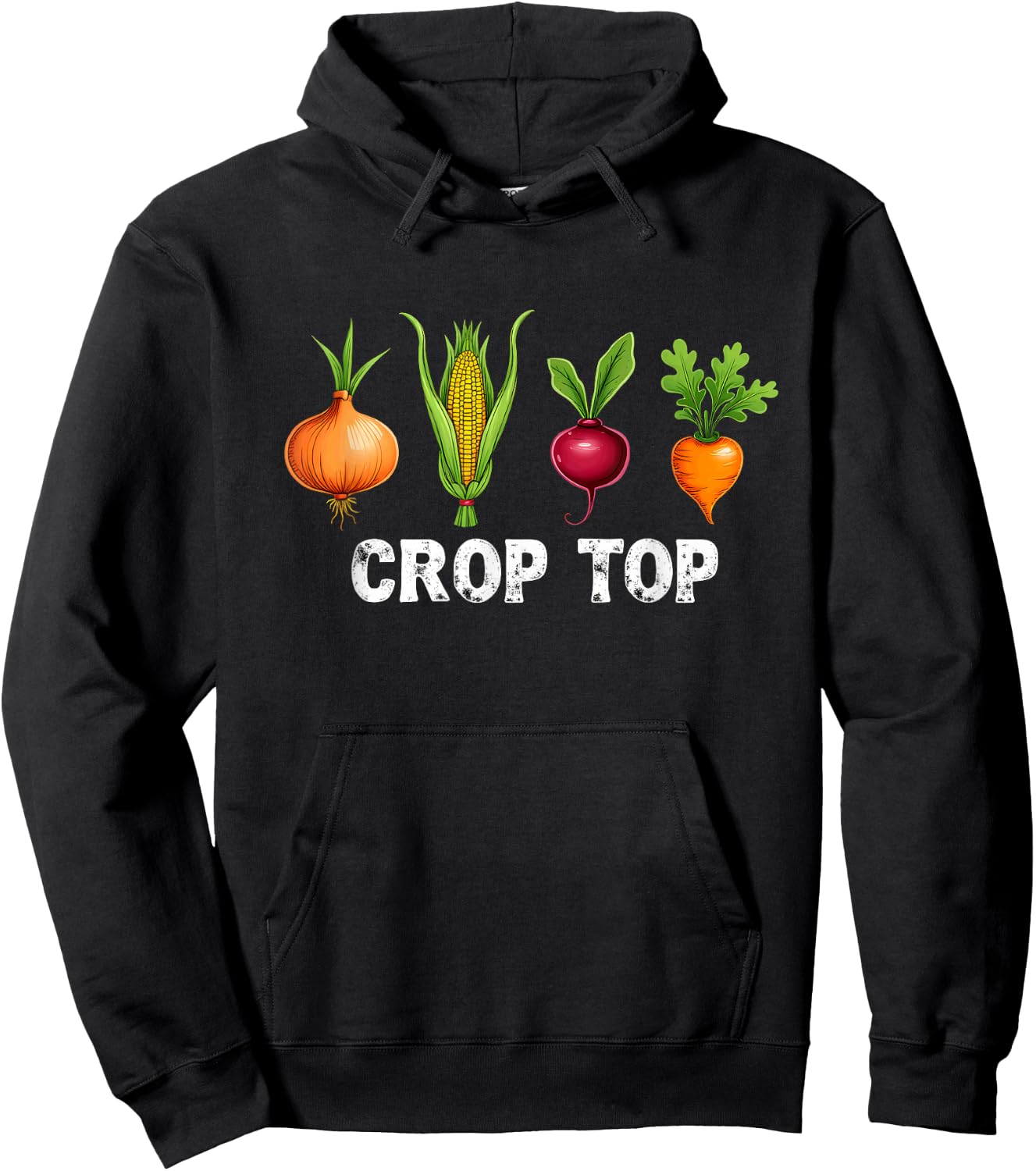 Farming Vegetable Crop Top Hoodie - Hoodie | Black