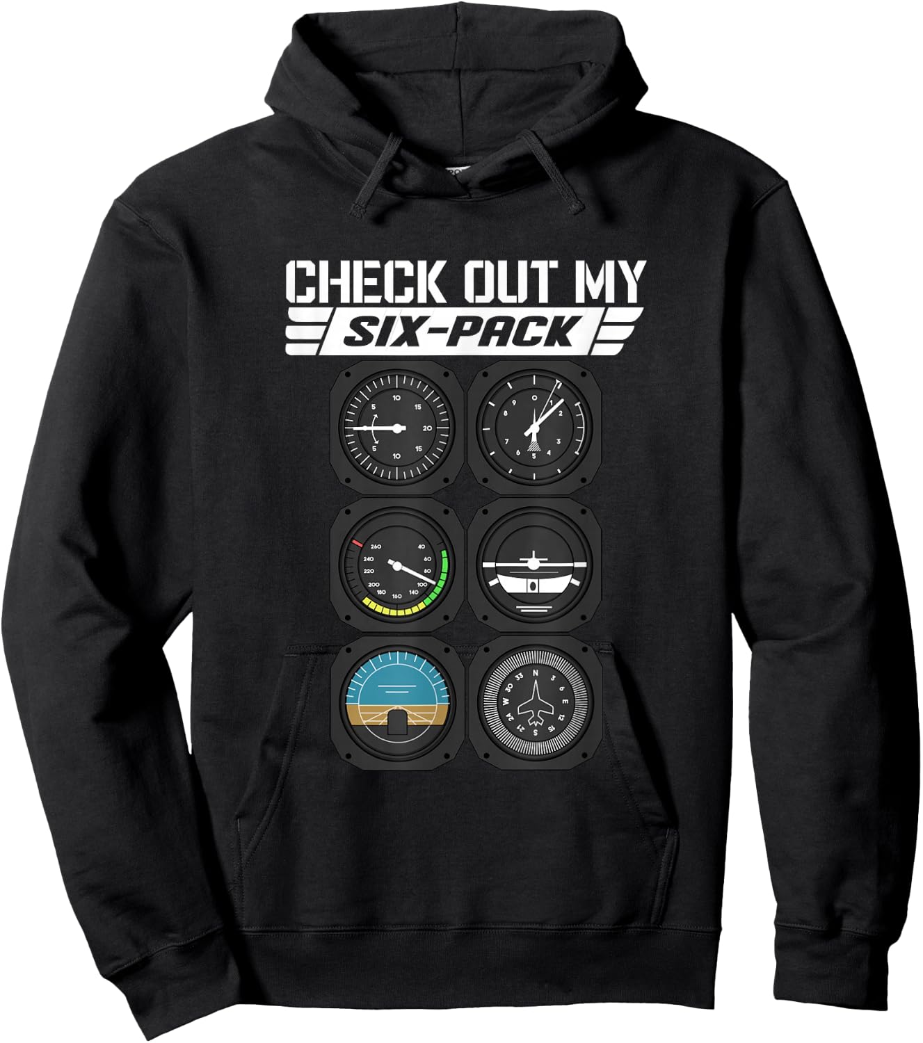 Flight Instruments Pilot Cockpit Tools Altitude Meter Pilot Hoodie - Hoodie | Black