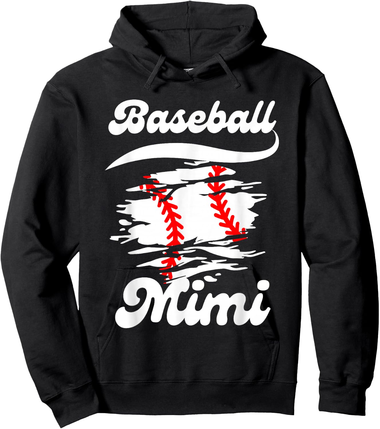 Baseball Mimi Women Family Matching Mimi Baseball Mother Hoodie - Hoodie | Black