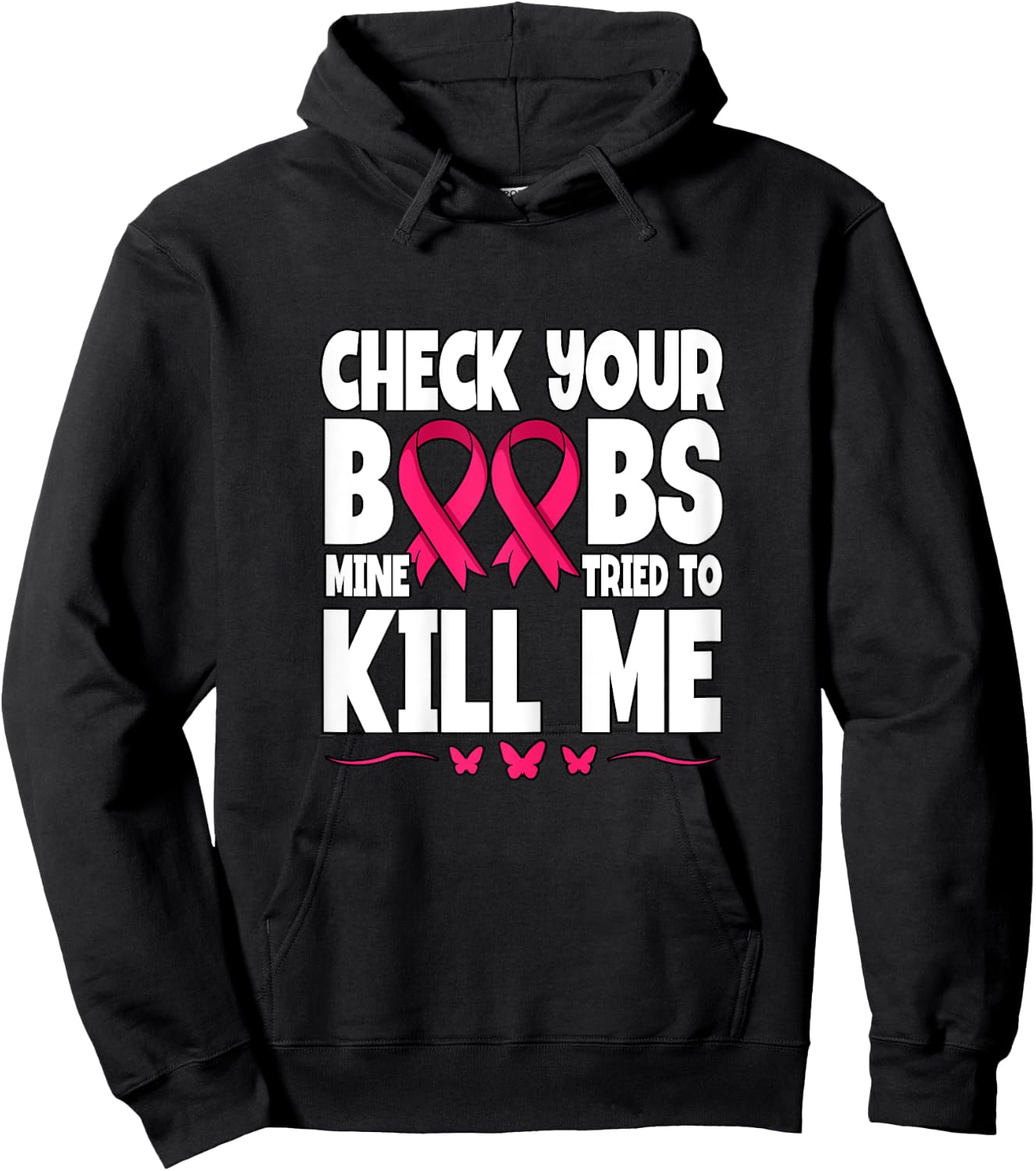 Check Your Boobs Breast Cancer Awareness Hoodie - Hoodie | Black