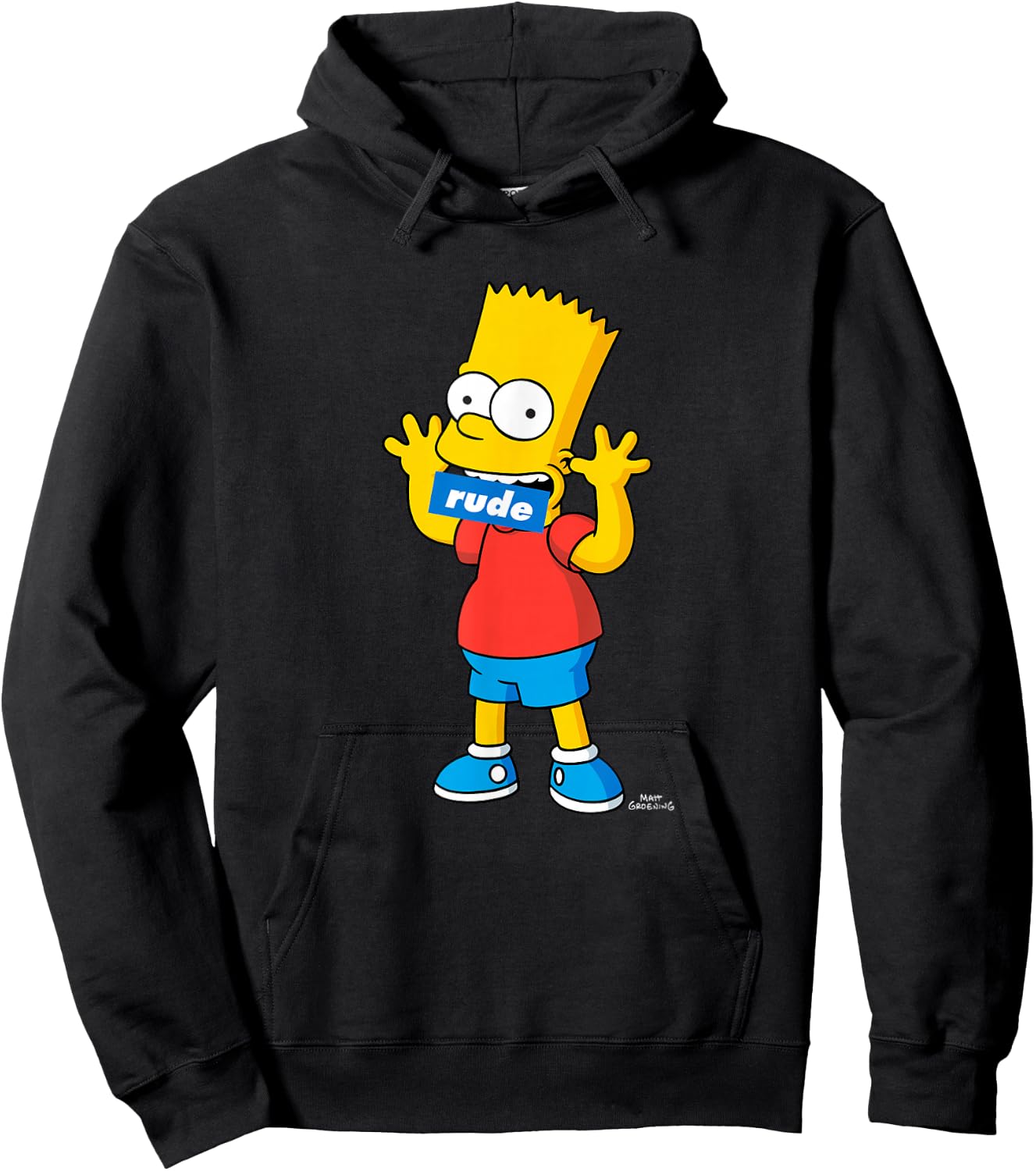 The Simpsons Bart Simpson Rude Mouth Hoodie - Hoodie | Black