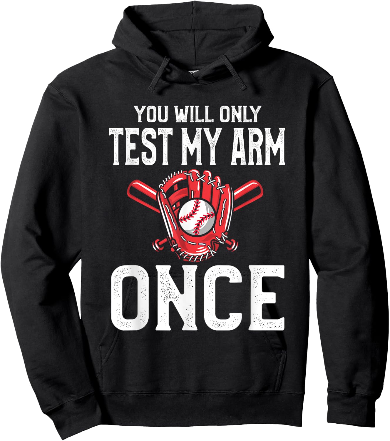 Baseball Catcher Shirts | Du wirst meinen Arm nur einmal Hoodie - Hoodie | Black