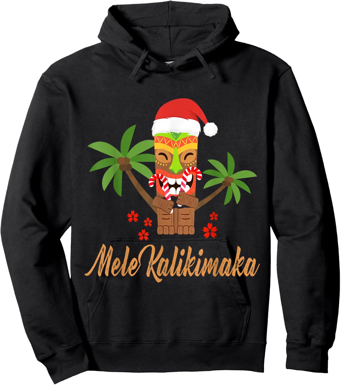 Mele Kalikimaka Merry Christmas Hawaiian Xmas Gifts Hoodie - Hoodie | Black