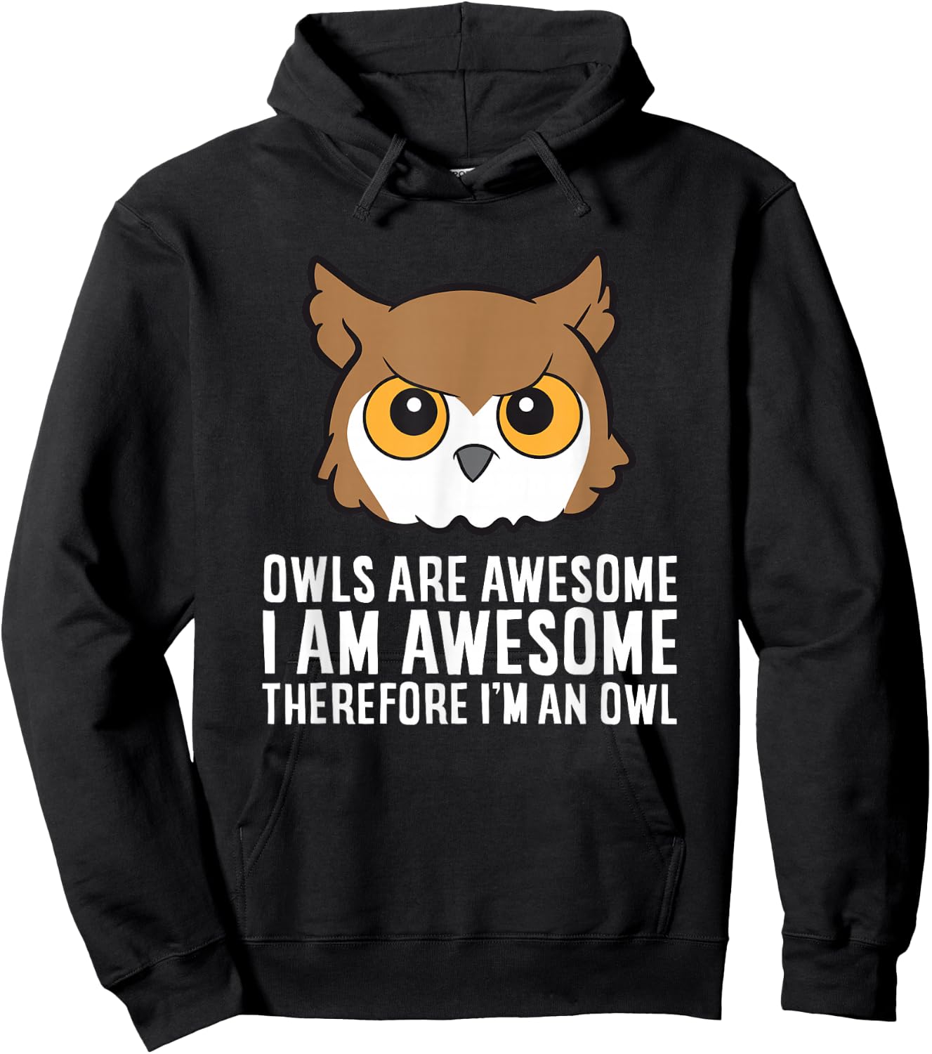 Owls Are Awesome I Am Awesome Therefore I'm An Owl Hoodie - Hoodie | Black