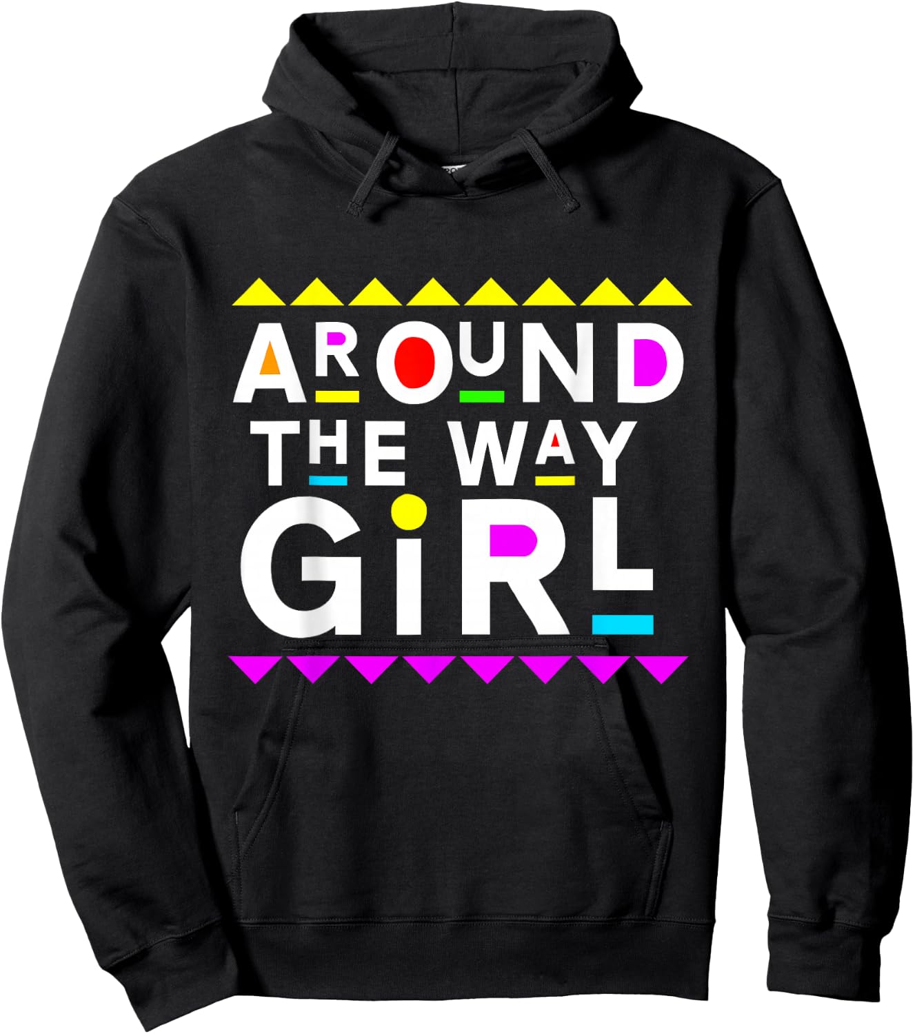 Around The Way Girl Retro 90s Style Hoodie - Hoodie | Black