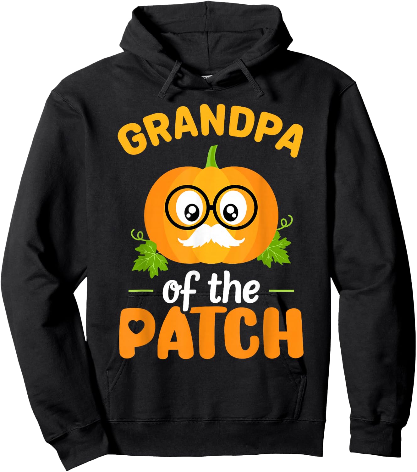 Grandpa Of The Patch Pumpkin Halloween Family Matching Funny Hoodie - Hoodie | Black