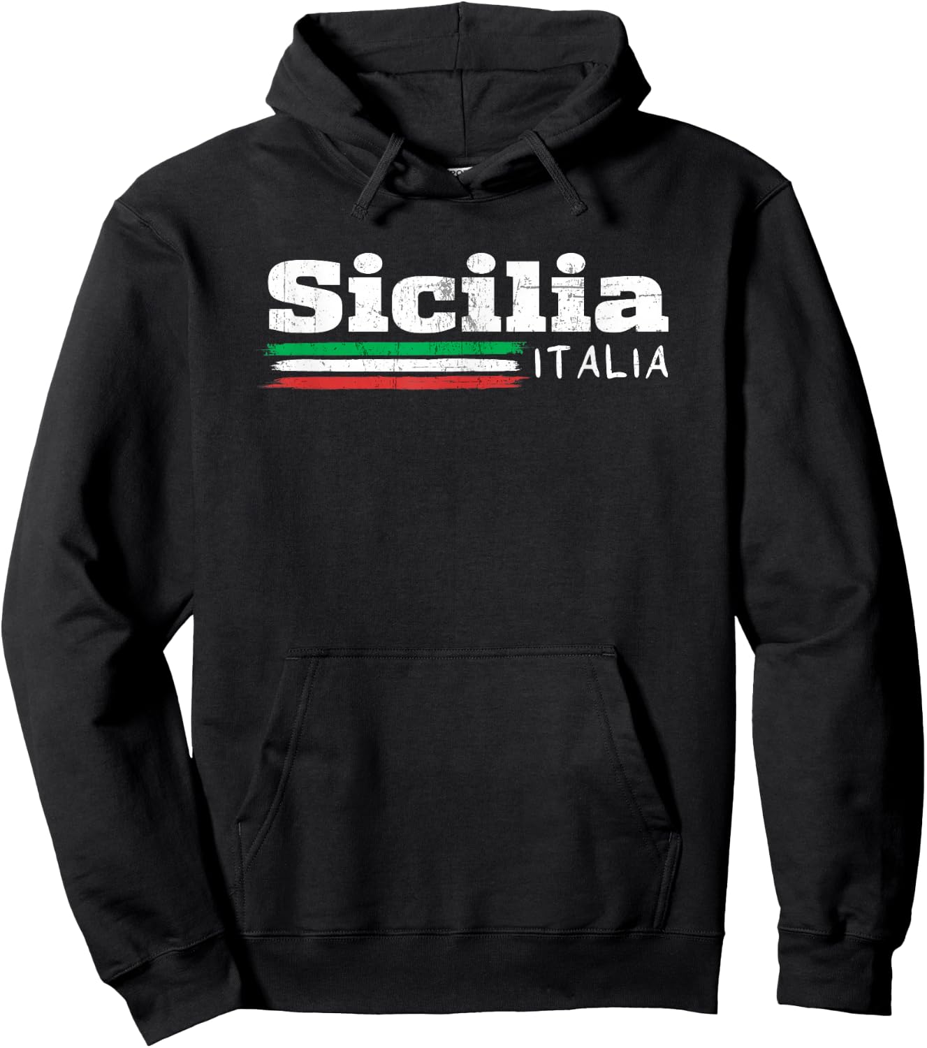 Vintage Sicilia Italia Sicily Italian Flag Italy Souvenir Hoodie - Hoodie | Black