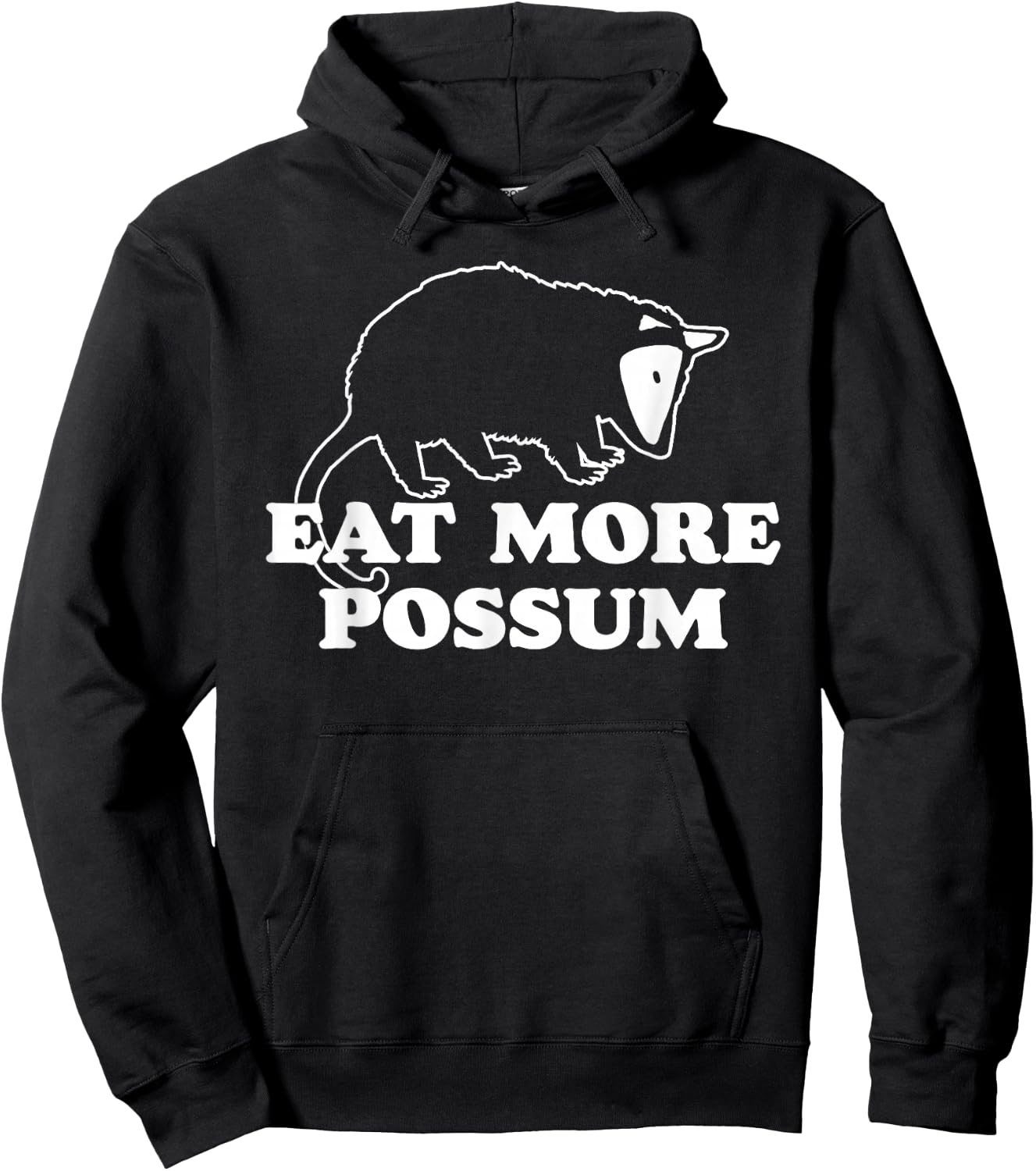 Eat More Possum! Funny Country Hillbilly Vintage Animal 80s Hoodie - Hoodie | Black