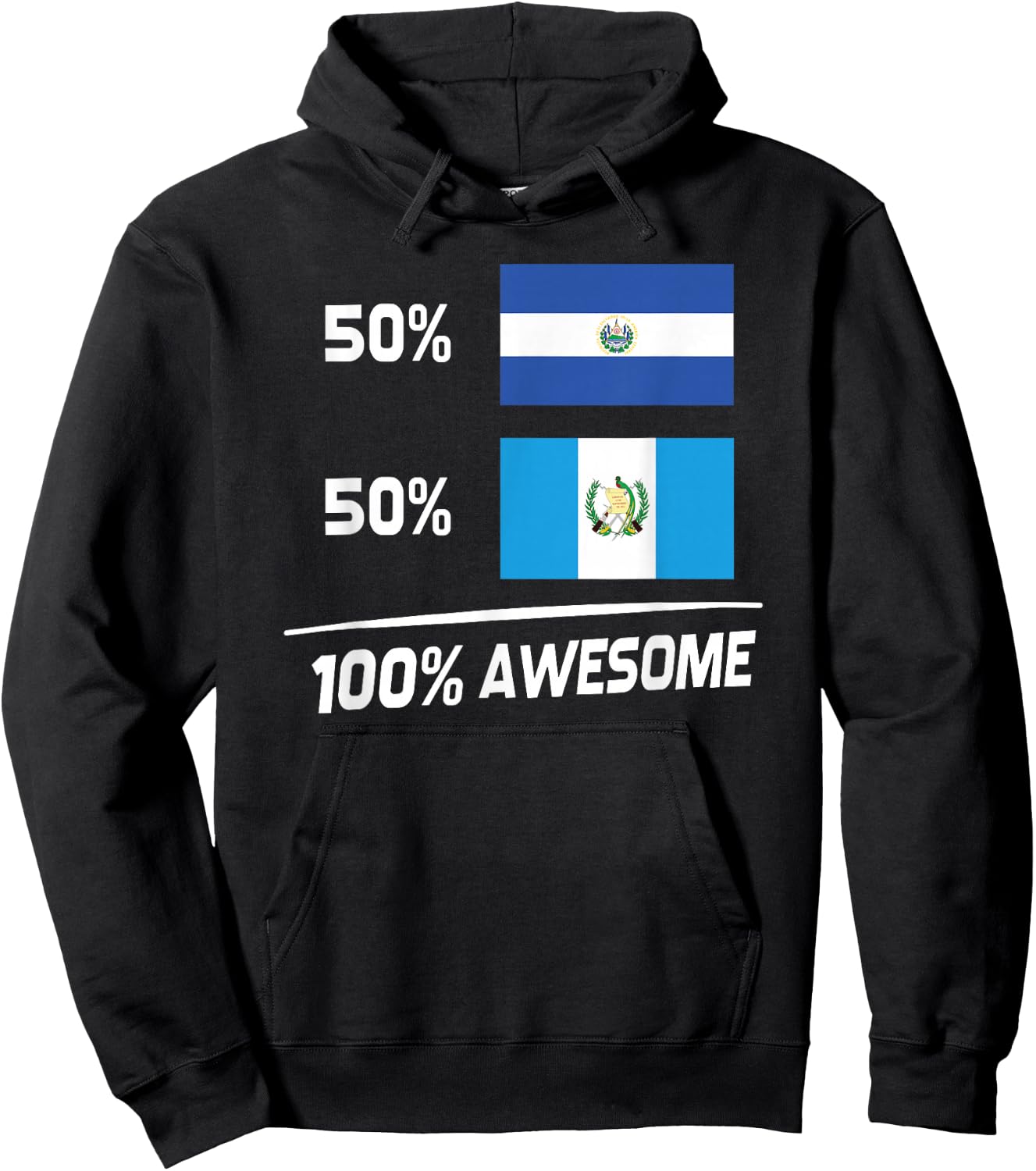 Half Salvadorian Half Guatemalan El Salvador Guatemala Flag Hoodie - Hoodie | Black