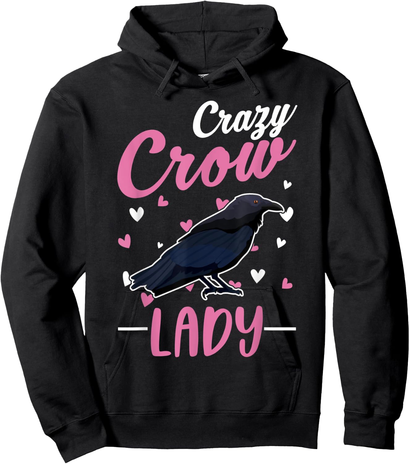 Crazy Crow lady Raven Girl Hoodie - Hoodie | Black
