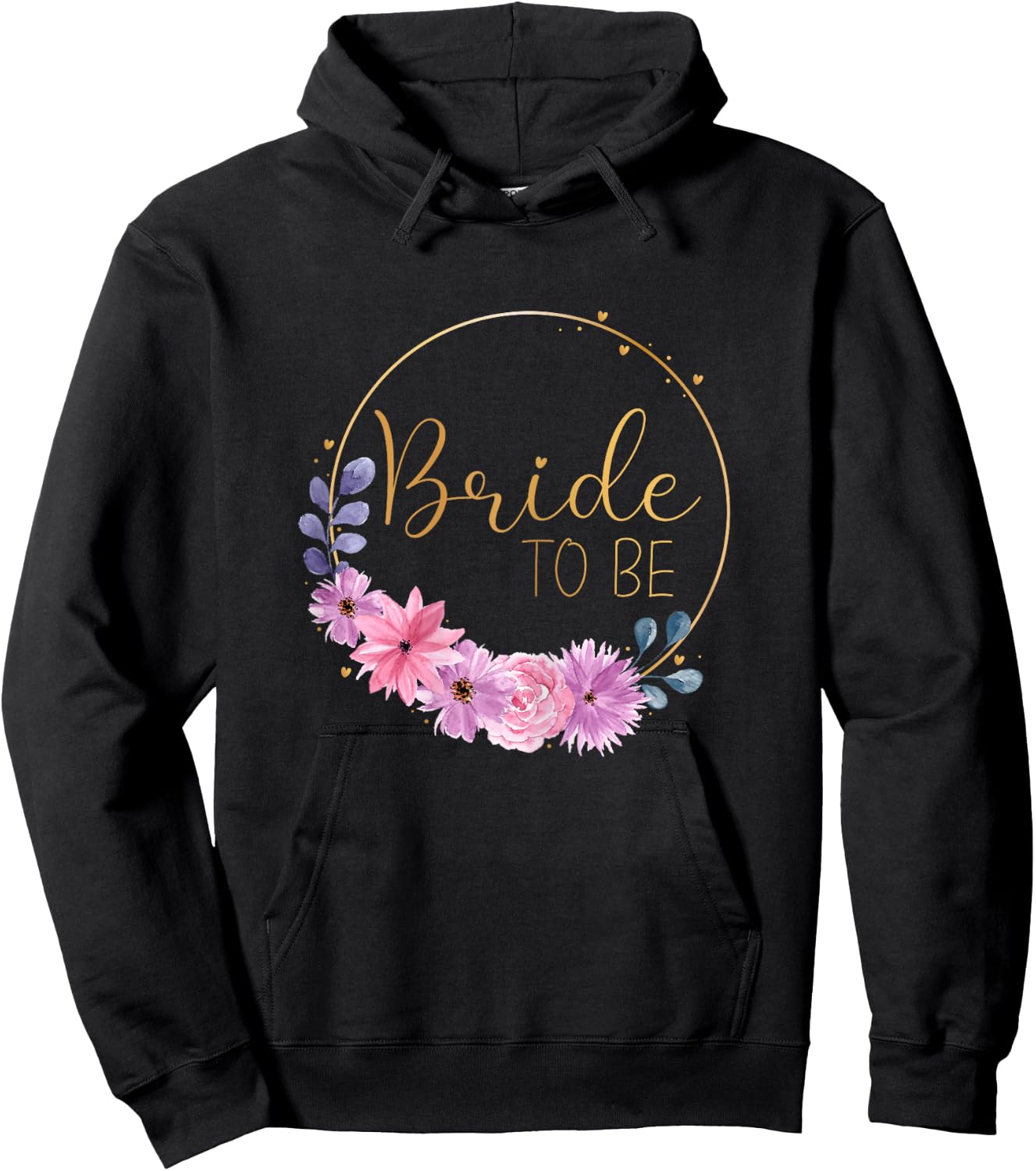 Bride to be Stag Night Wedding Pink Flowers Hoodie - Hoodie | Black