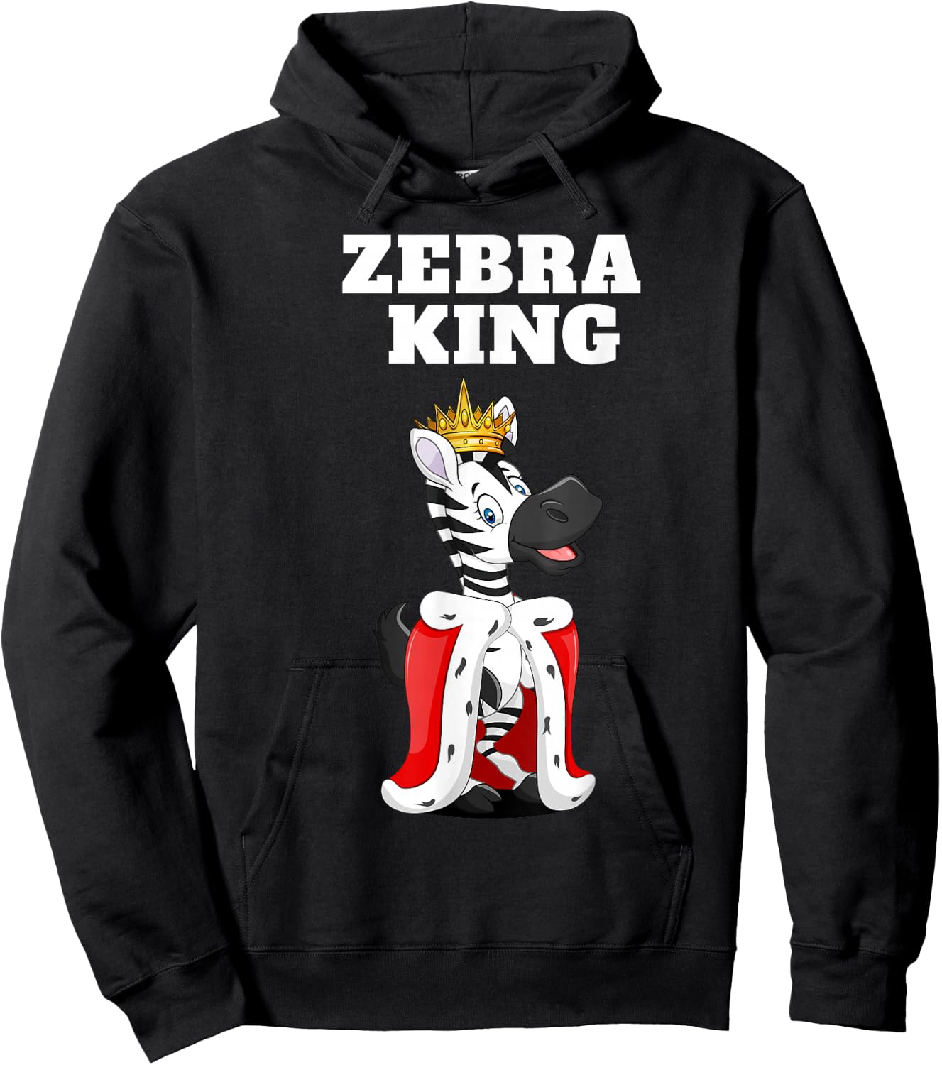 Zebra King Jungle Theme Party Fun Animal African Safari Hoodie - Hoodie | Black