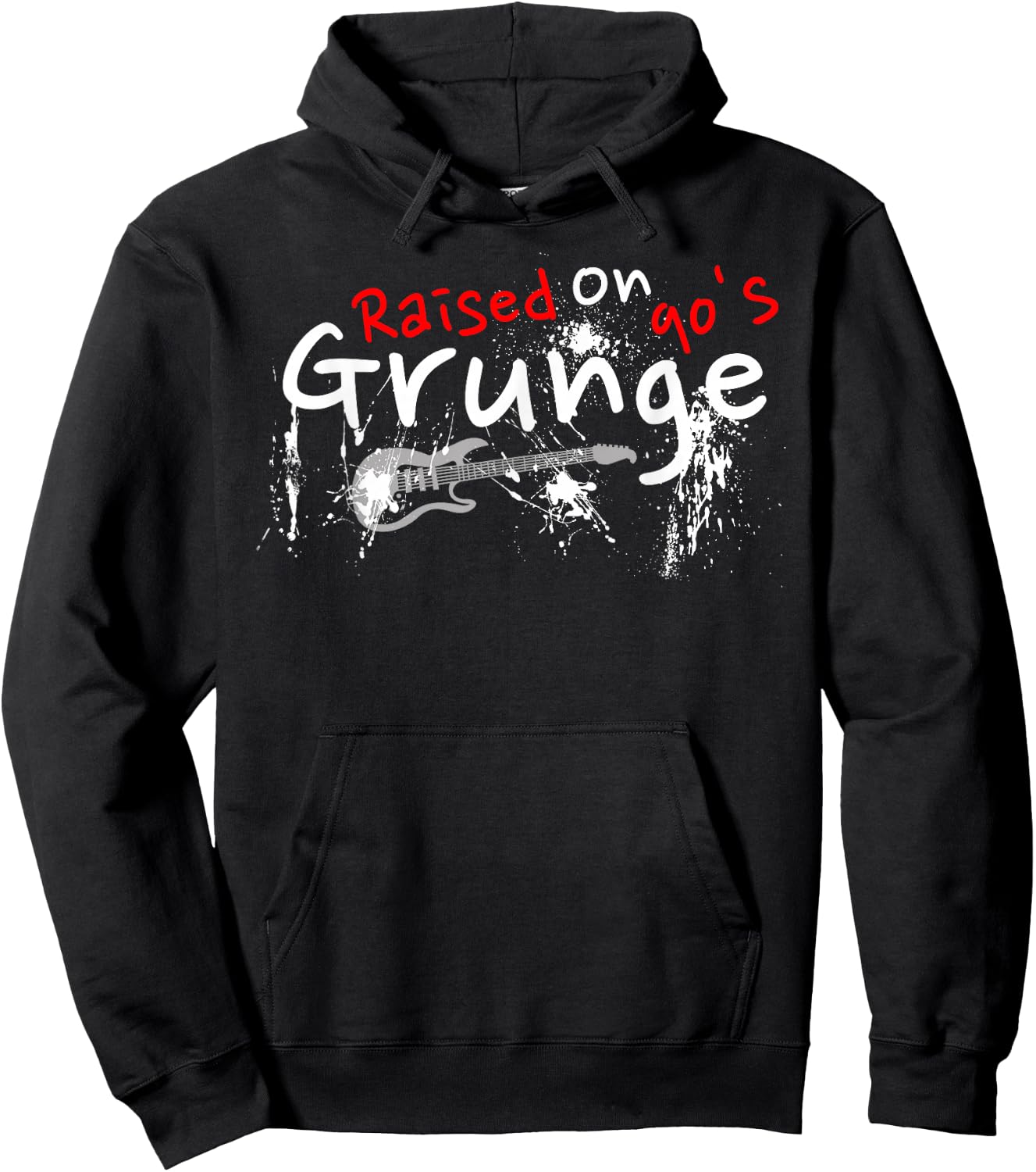 Raised On 90's Grunge Rock Music Lover Hoodie - Hoodie | Black