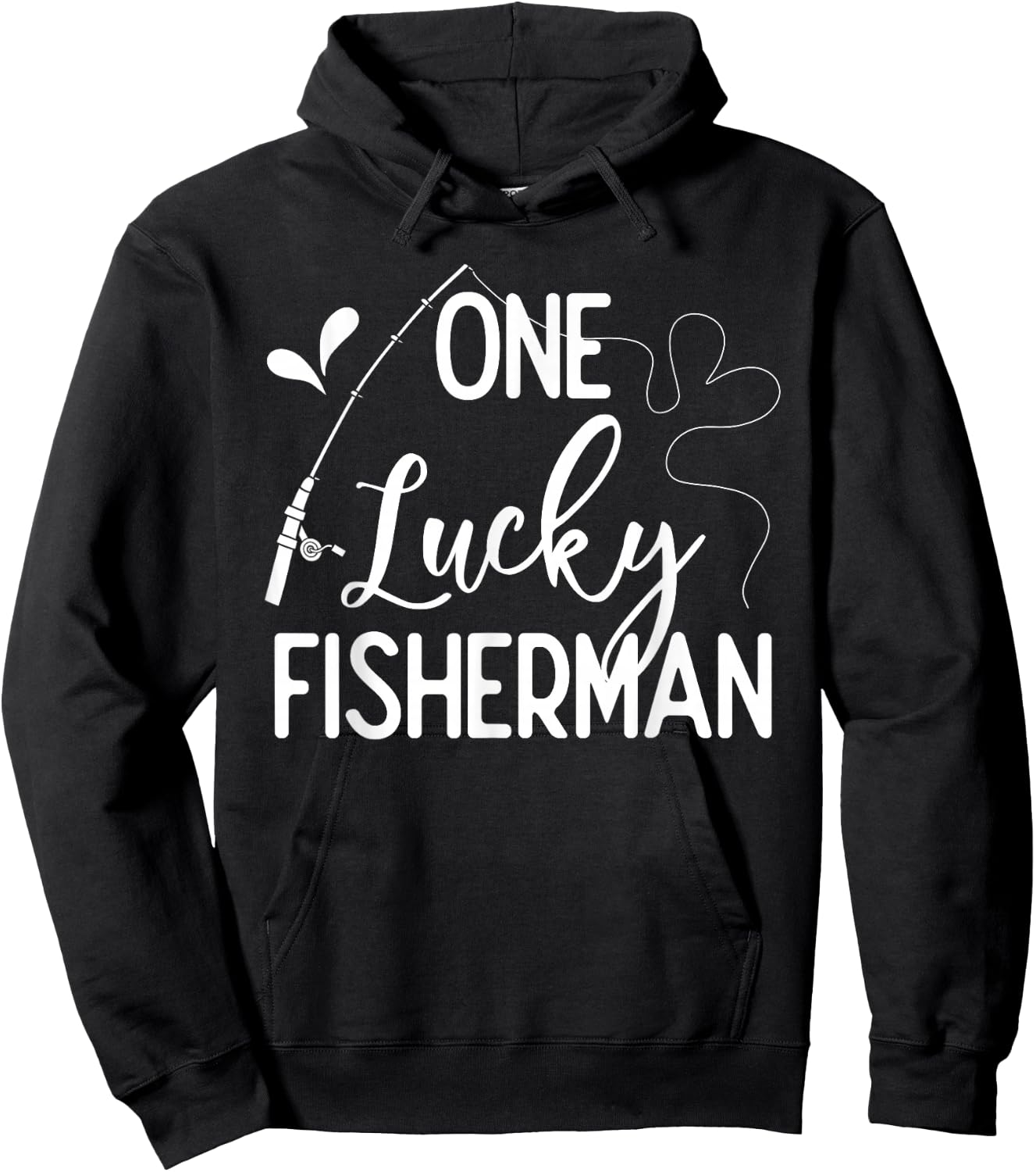 One Lucky Fisherman Couple Fishing Fishers Matching Gift Hoodie - Hoodie | Black