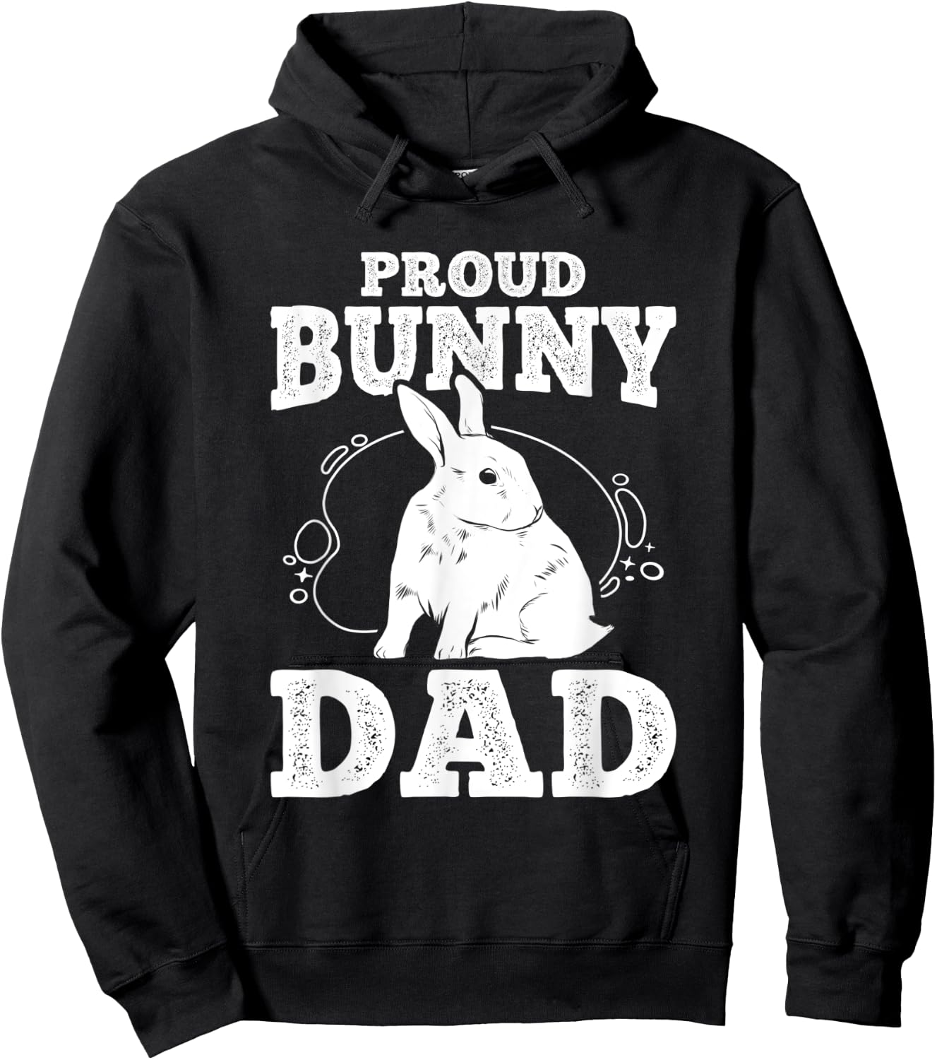 Proud Bunny Dad Cute Rabbit Lovers Bunny Hoodie - Hoodie | Black