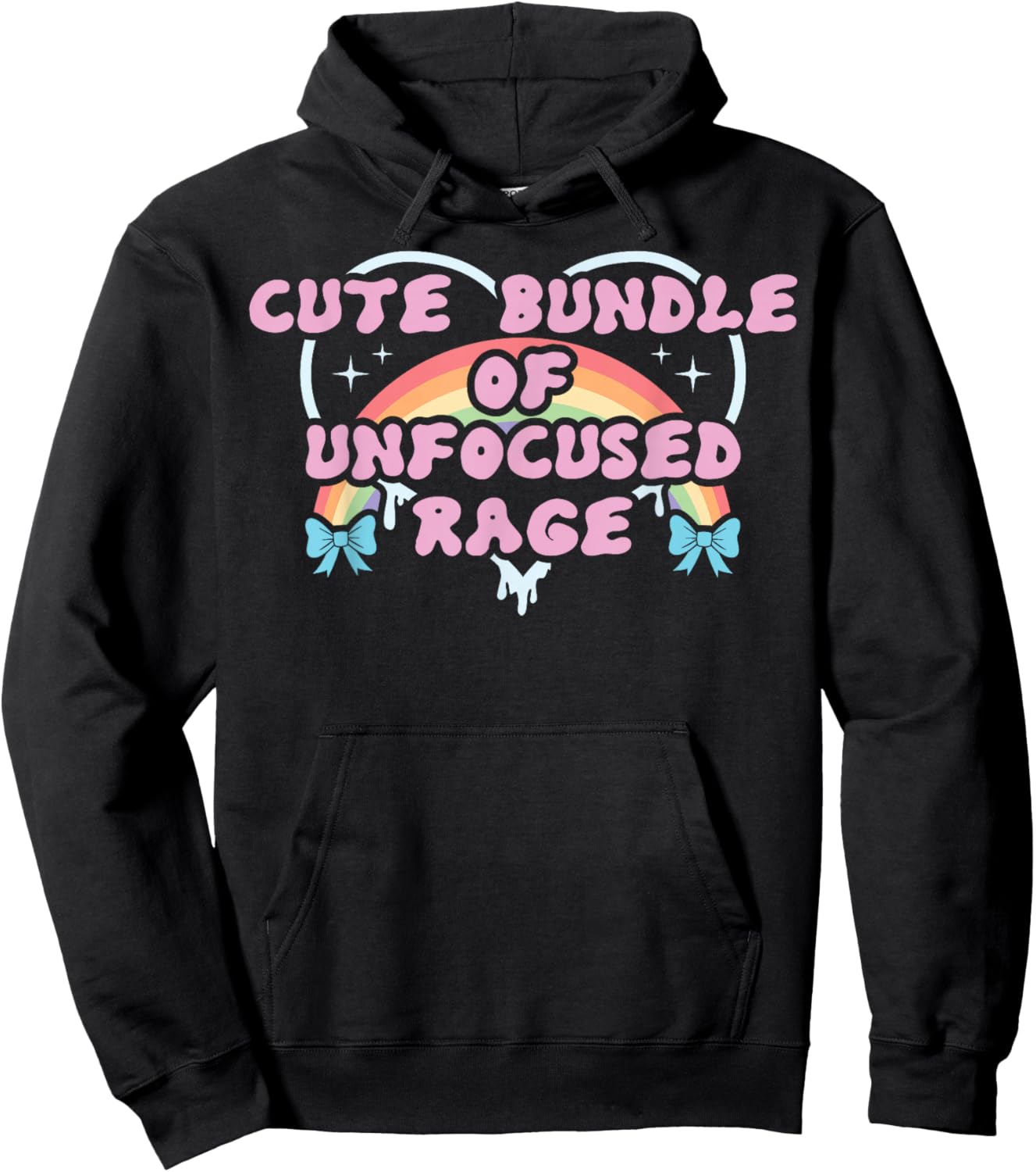 Cute Bundle of Unfocused Rage Funny Pastel Goth Gift Rainbow Hoodie - Hoodie | Black