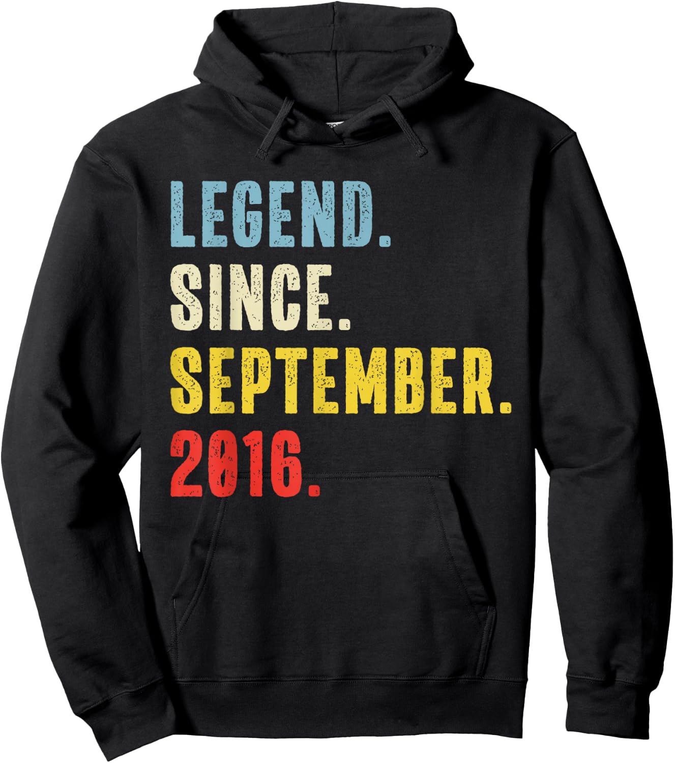 9 Year Old Legend Since September 2016 Retro 9th Birthday Hoodie - Hoodie | Black