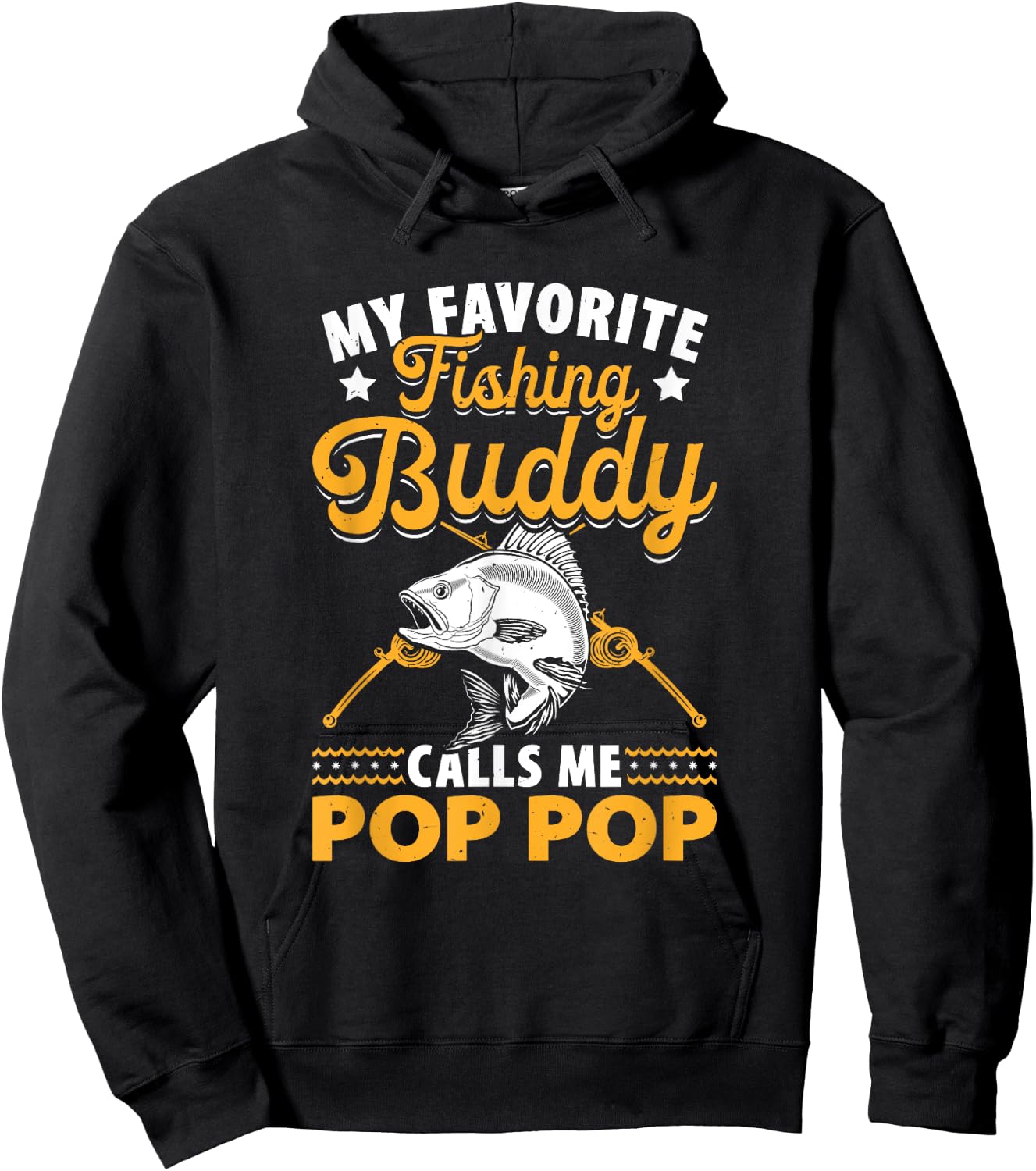 Fishing Grandpa - Pop Pop Fishing Buddy - Fishing Pop Pop Hoodie - Hoodie | Black