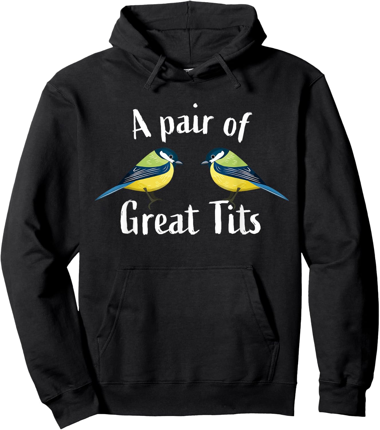 Funny tit bird, birdwatching gift | A pair of great tits Hoodie - Hoodie | Black