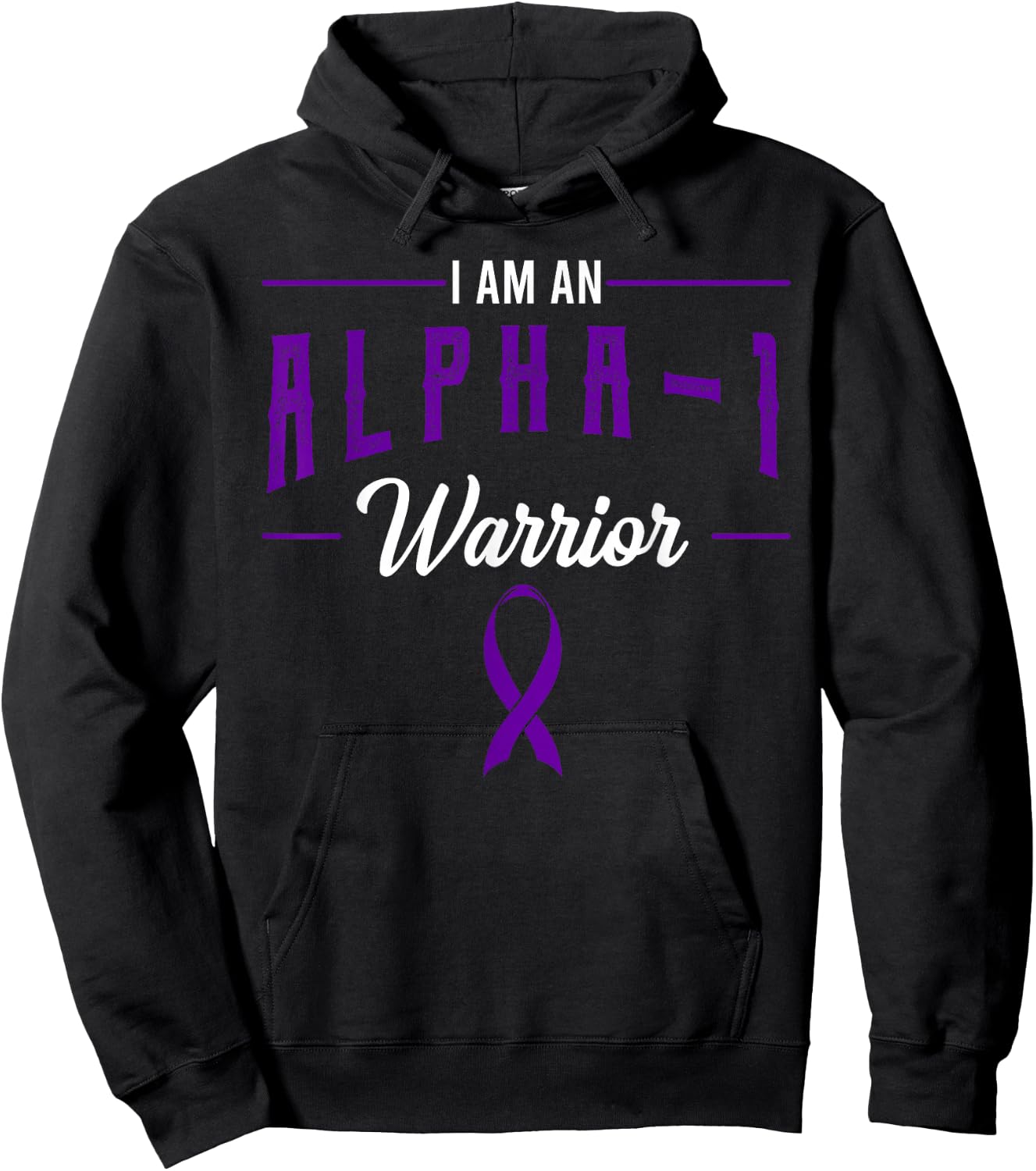 Alpha-1 Antitrypsin Deficiency Awareness Ribbon Warrior Hoodie - Hoodie | Black