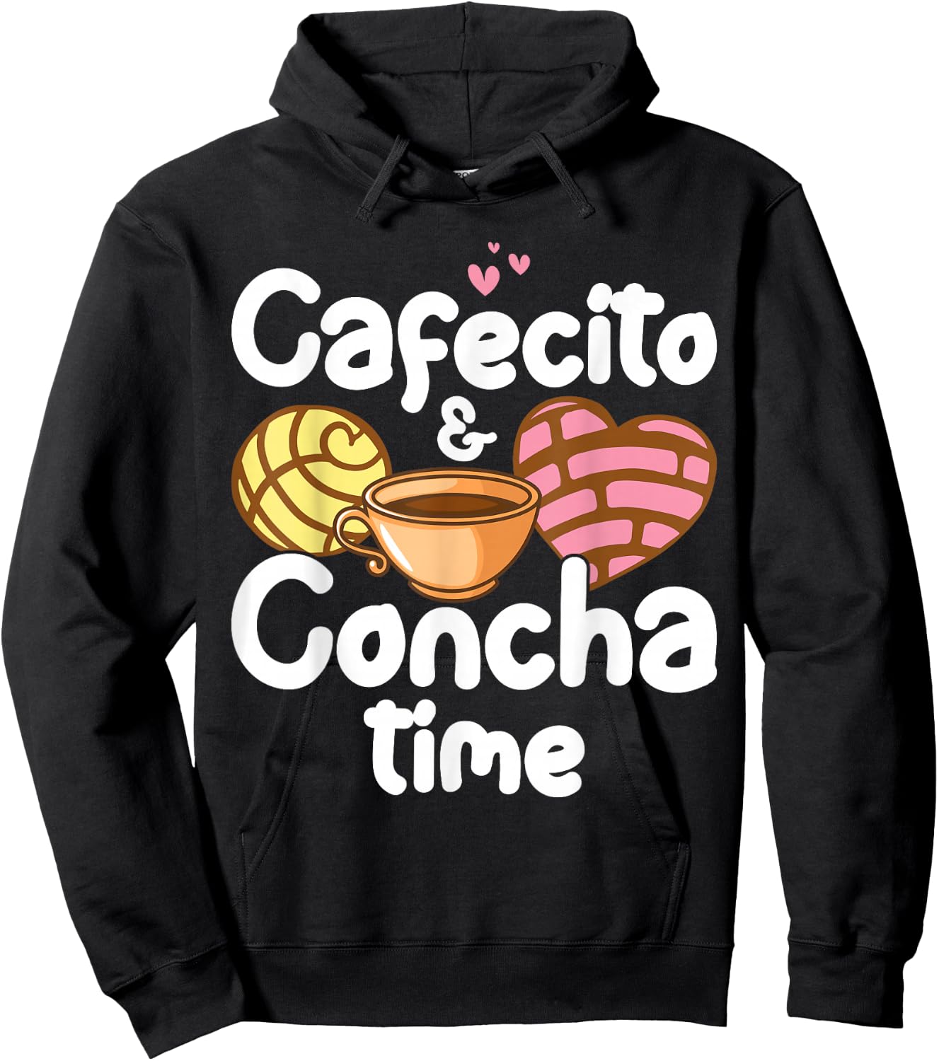Cafecito Y Pan Dulce Cafe Cute Spanish Pun Coffee Hoodie - Hoodie | Black