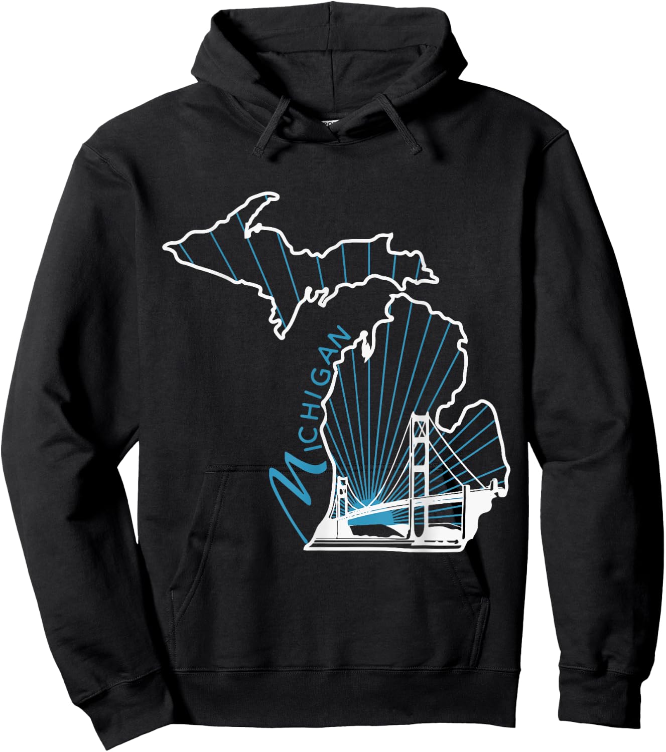 Michigan Map Vintage Hoodie - Hoodie | Black