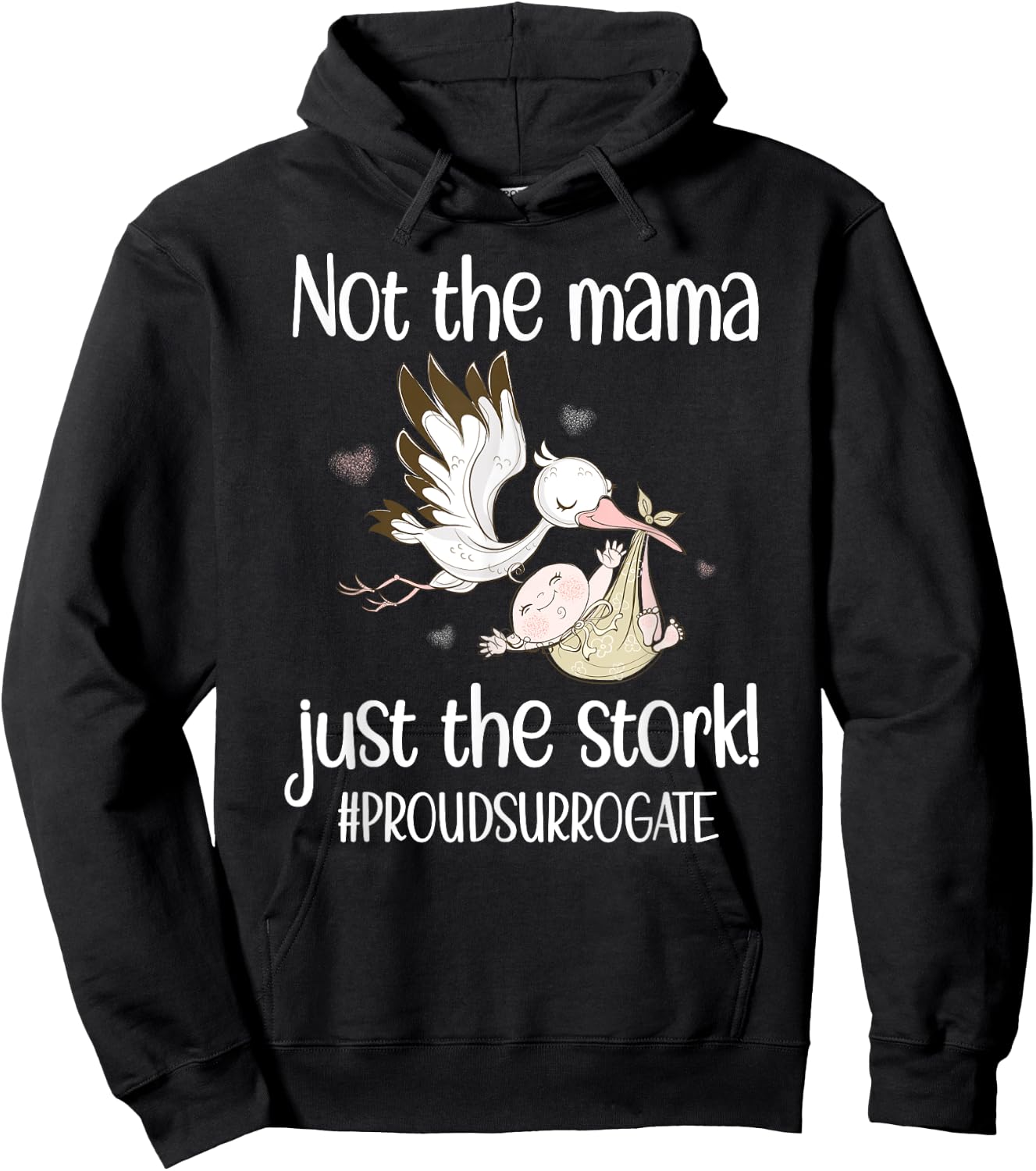Funny Surrogate Mom Stork Surrogacy Announcement Hoodie - Hoodie | Black