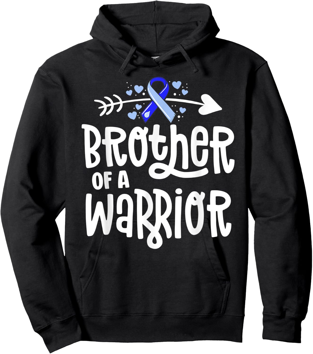 Brother Of A Warrior Hydrocephalus Awareness Family Support Hoodie - Hoodie | Black