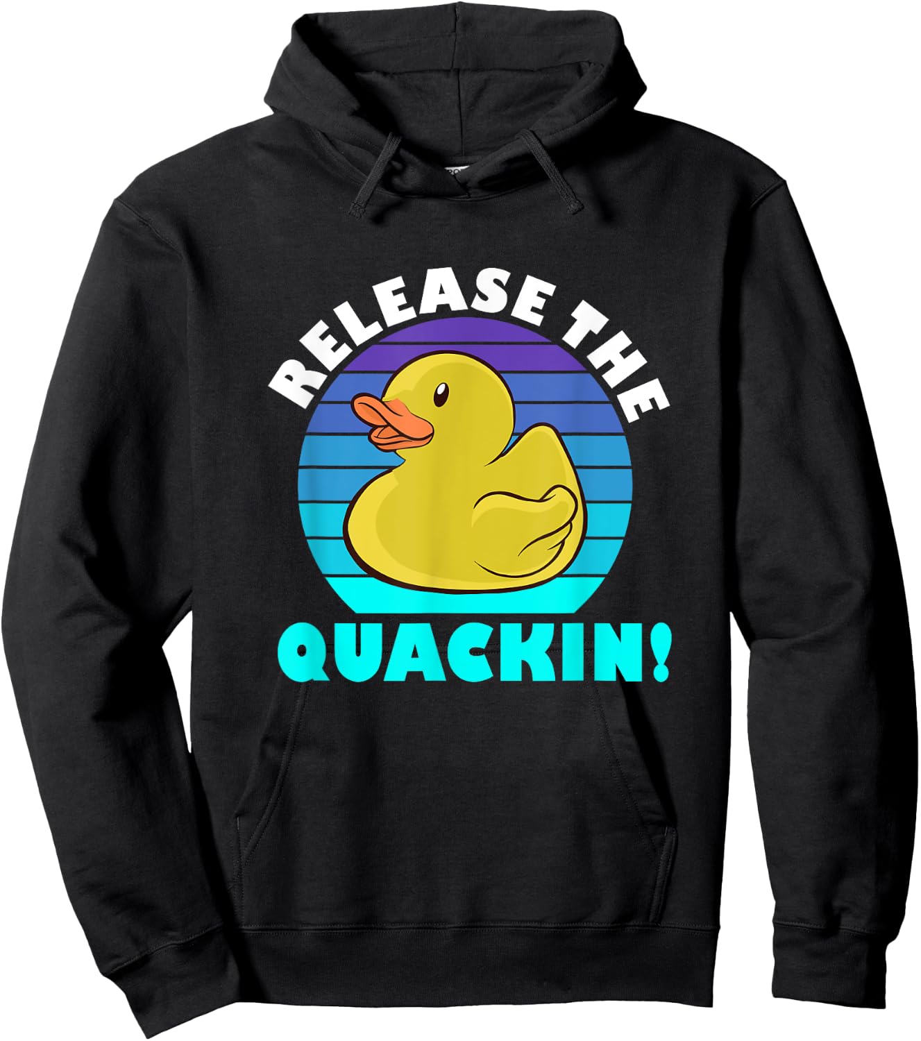 Release the Quacking! Funny Yellow Rubber Ducks Design Hoodie - Hoodie | Black