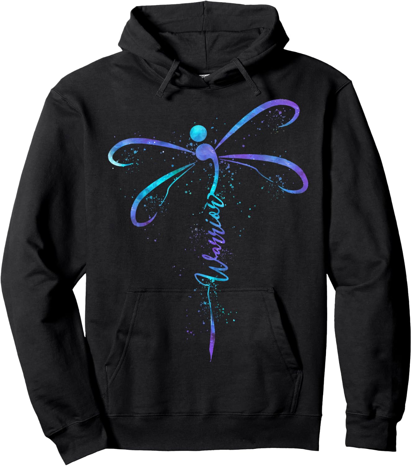 Suicide Prevention Awareness Warrior Dragonfly Semicolon Hoodie - Hoodie | Black