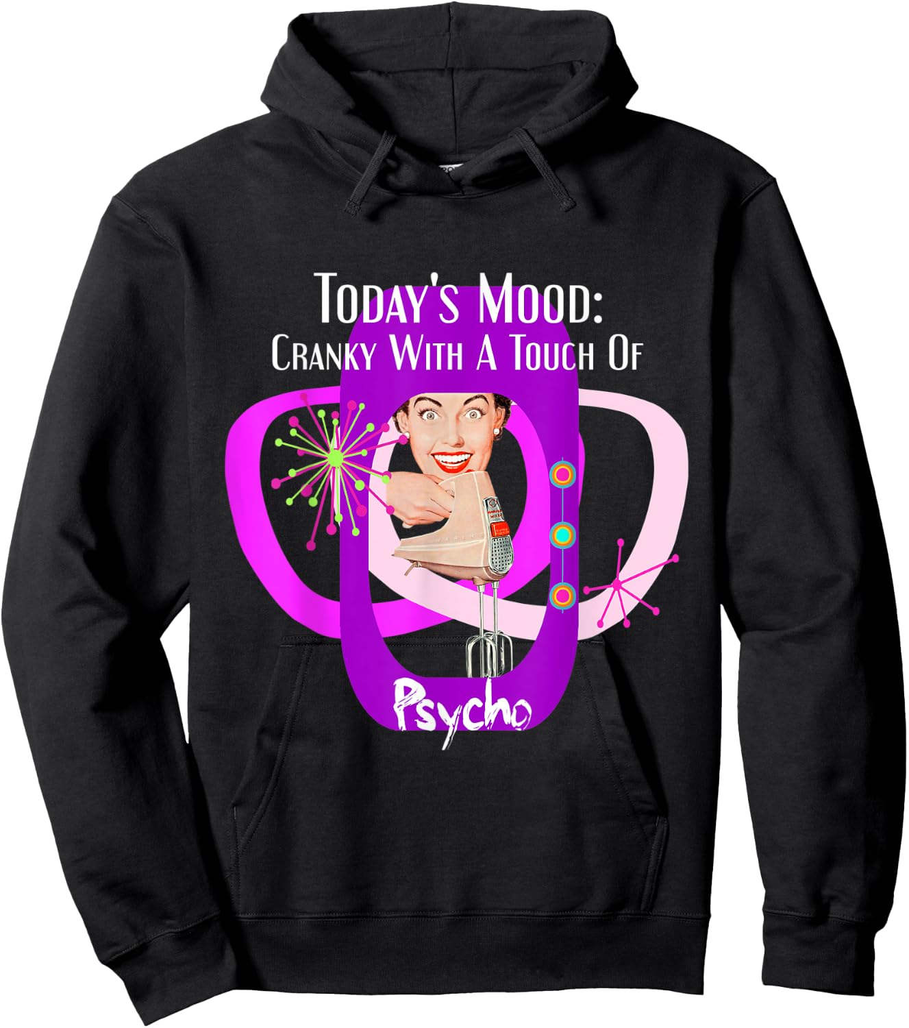 Funny Retro Housewife, Humor, Sarcastic, Retro 50's Hoodie - Hoodie | Black