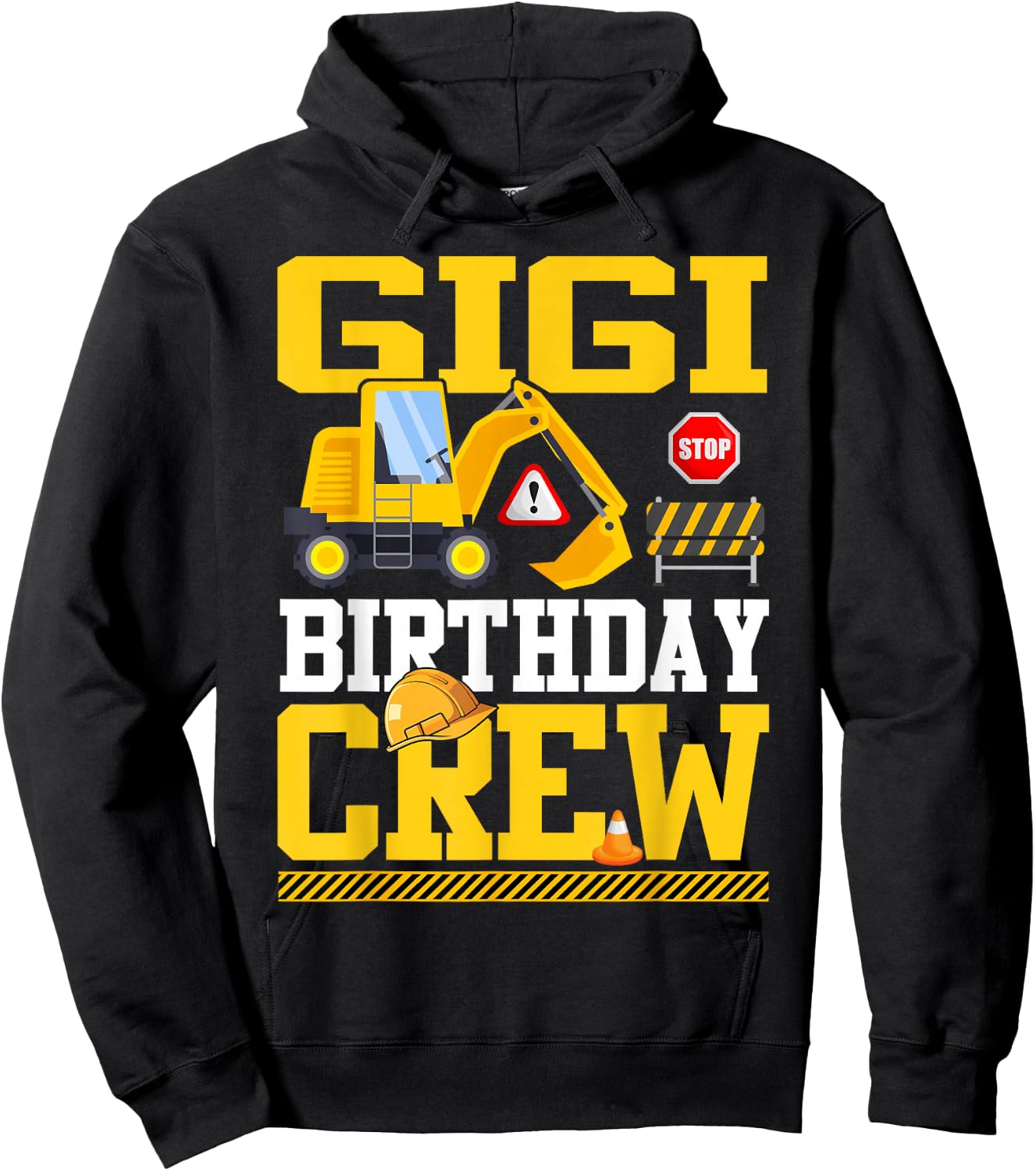 Gigi Birthday Crew Construction Birthday Party Hoodie - Hoodie | Black