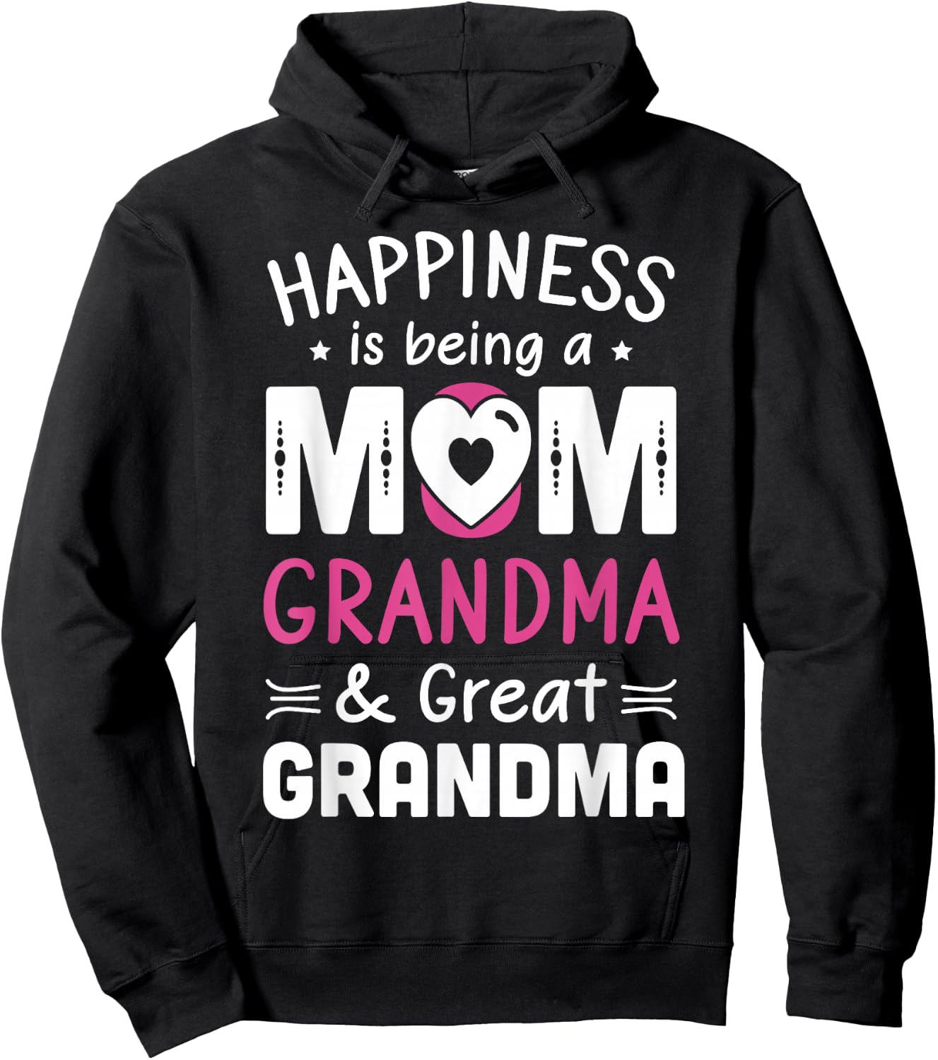 Mom Grandma & Great Grandma Mother's Day New Great Grandma Hoodie - Hoodie | Black