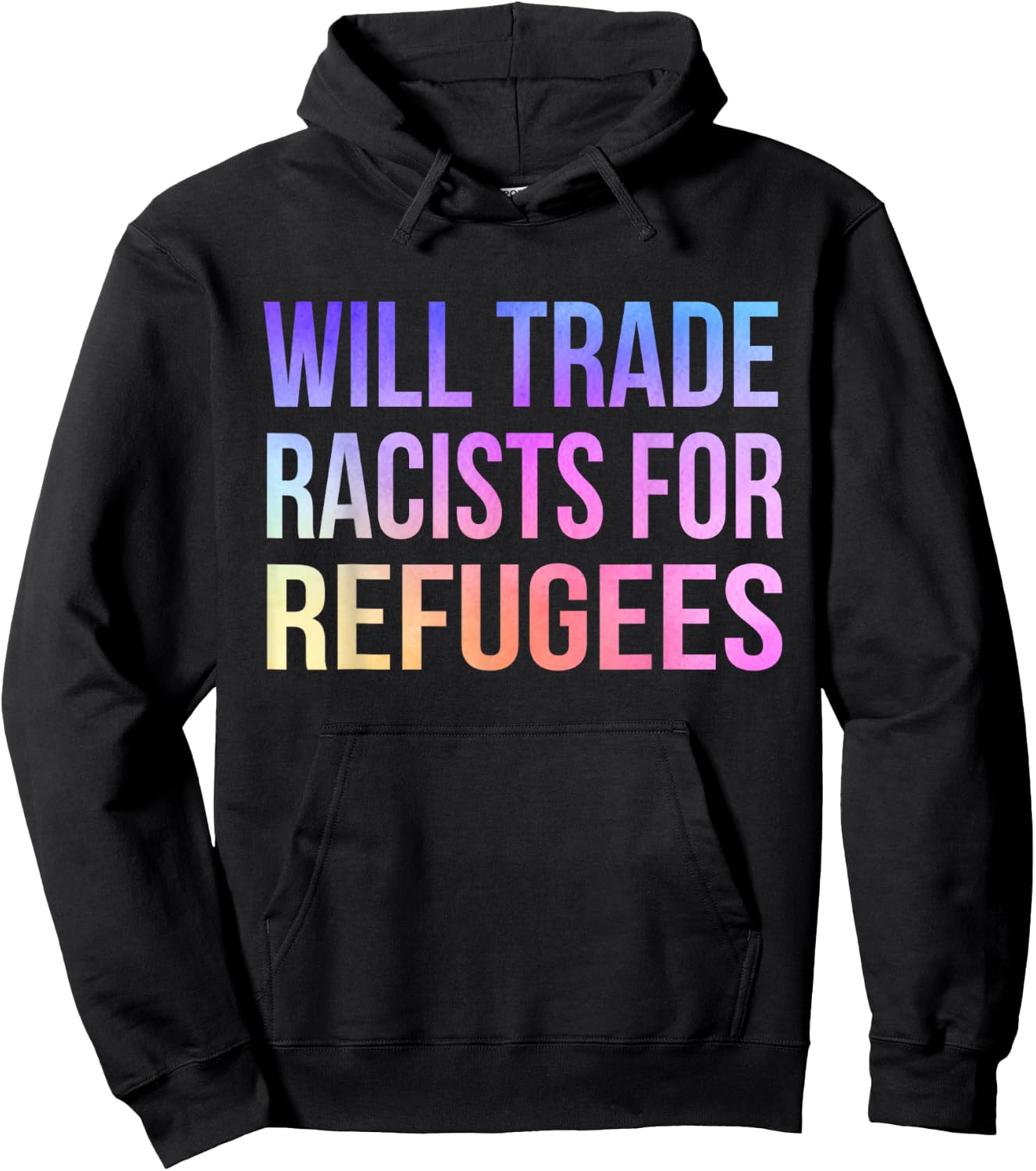 Will Trade Racists For Refugees Vintage Hoodie - Hoodie | Black