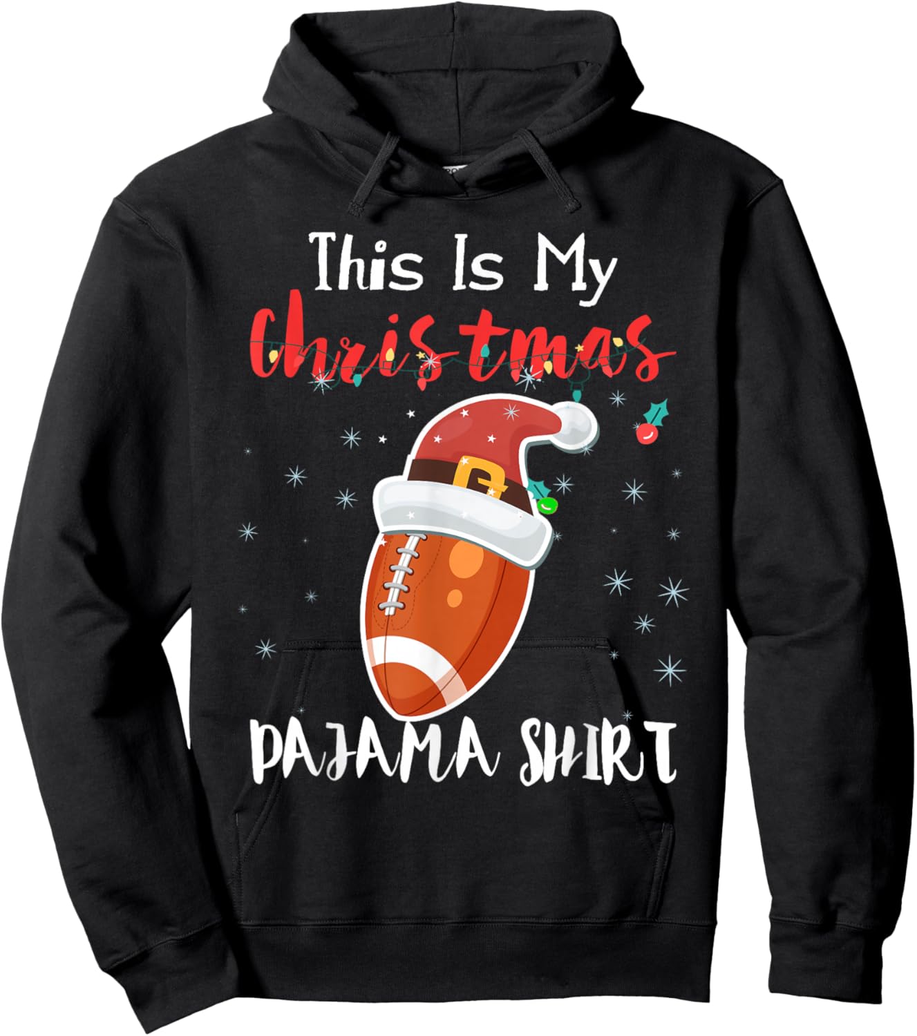 This is My Christmas Football Pyjamas Boys and Adults Gift Hoodie - Hoodie | Black