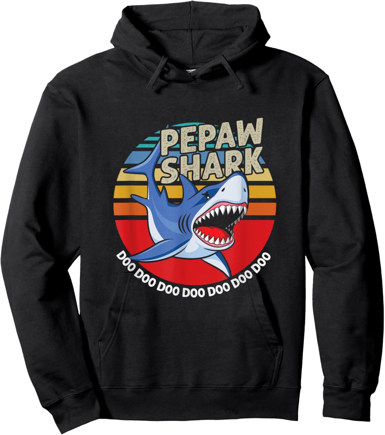 Pepaw Shark Sea Dangerous Ocean Retro Attack Bite Gift Hoodie - Hoodie | Black