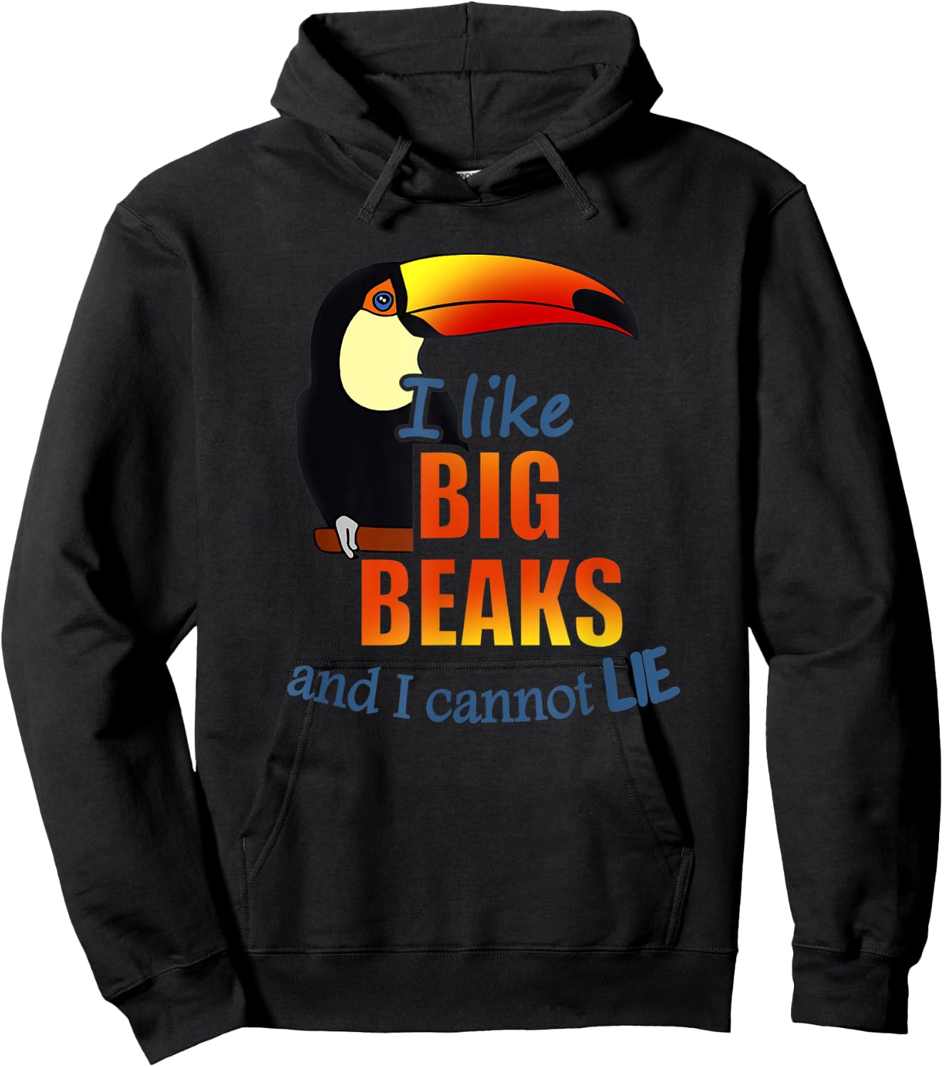 I like BIG BEAKS and I cannot lie Birb Memes Funny Toucan Hoodie - Hoodie | Black