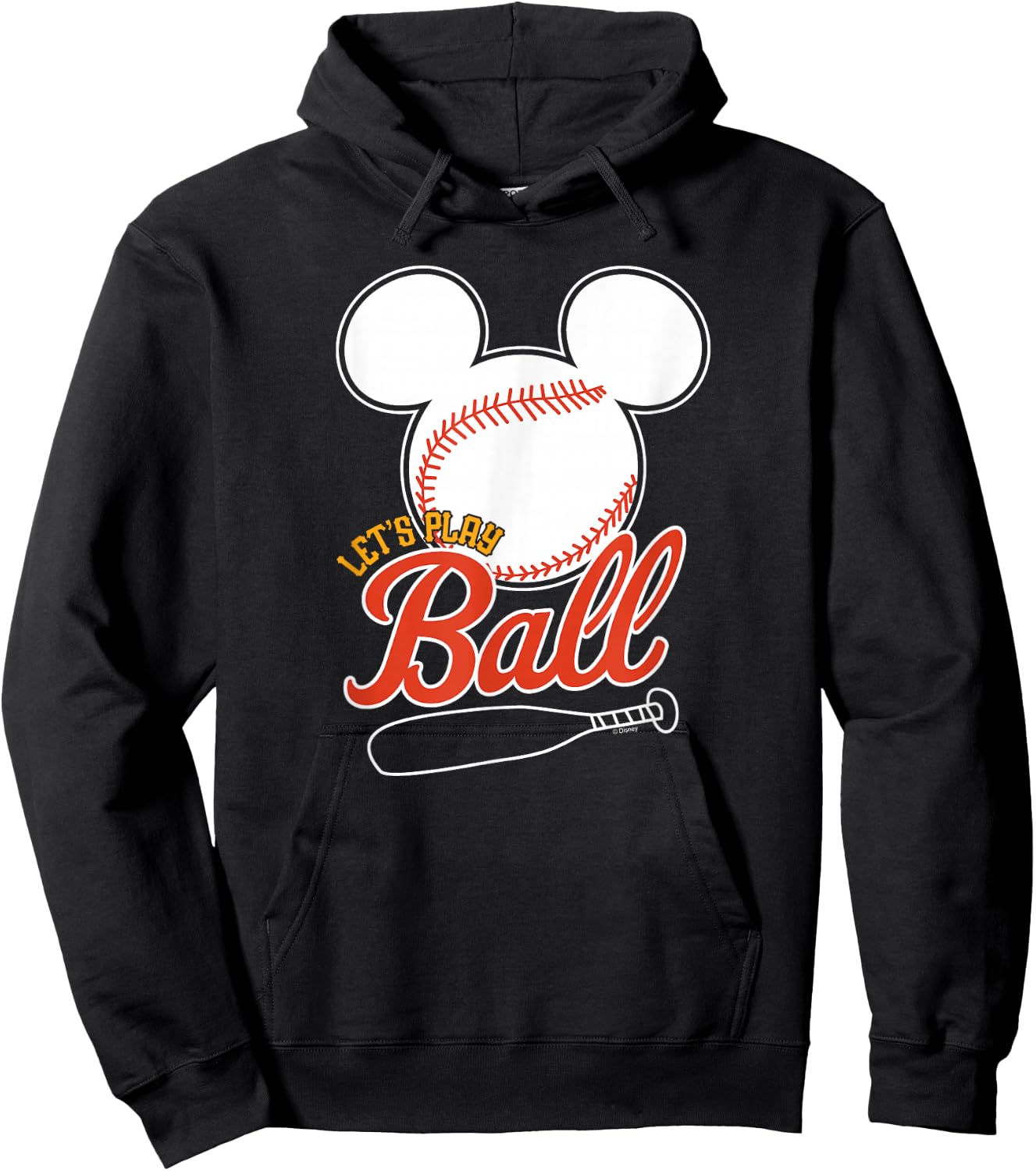 Disney - Mickey Lets Play Ball Baseball Hoodie - Hoodie | Black