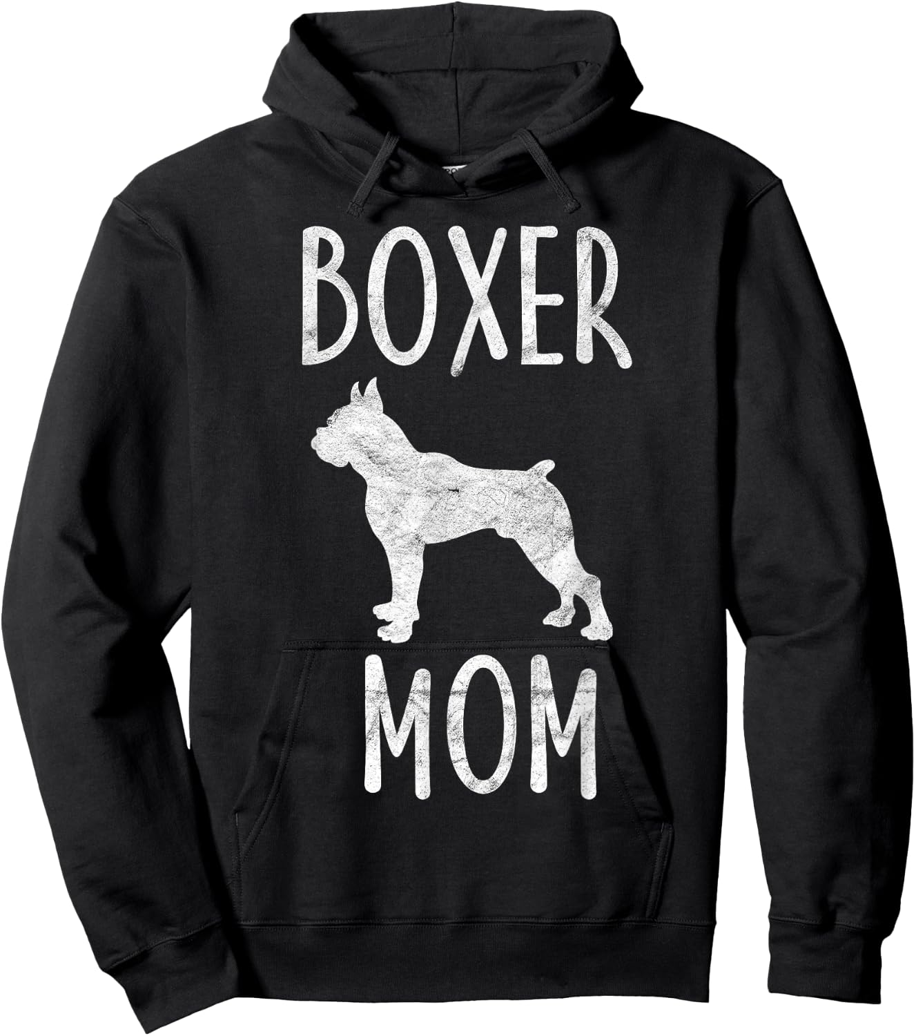 Vintage Boxer Mom Gift Dog Owner Boxer Mother Men Women Girls Kids Hoodie - Hoodie | Black