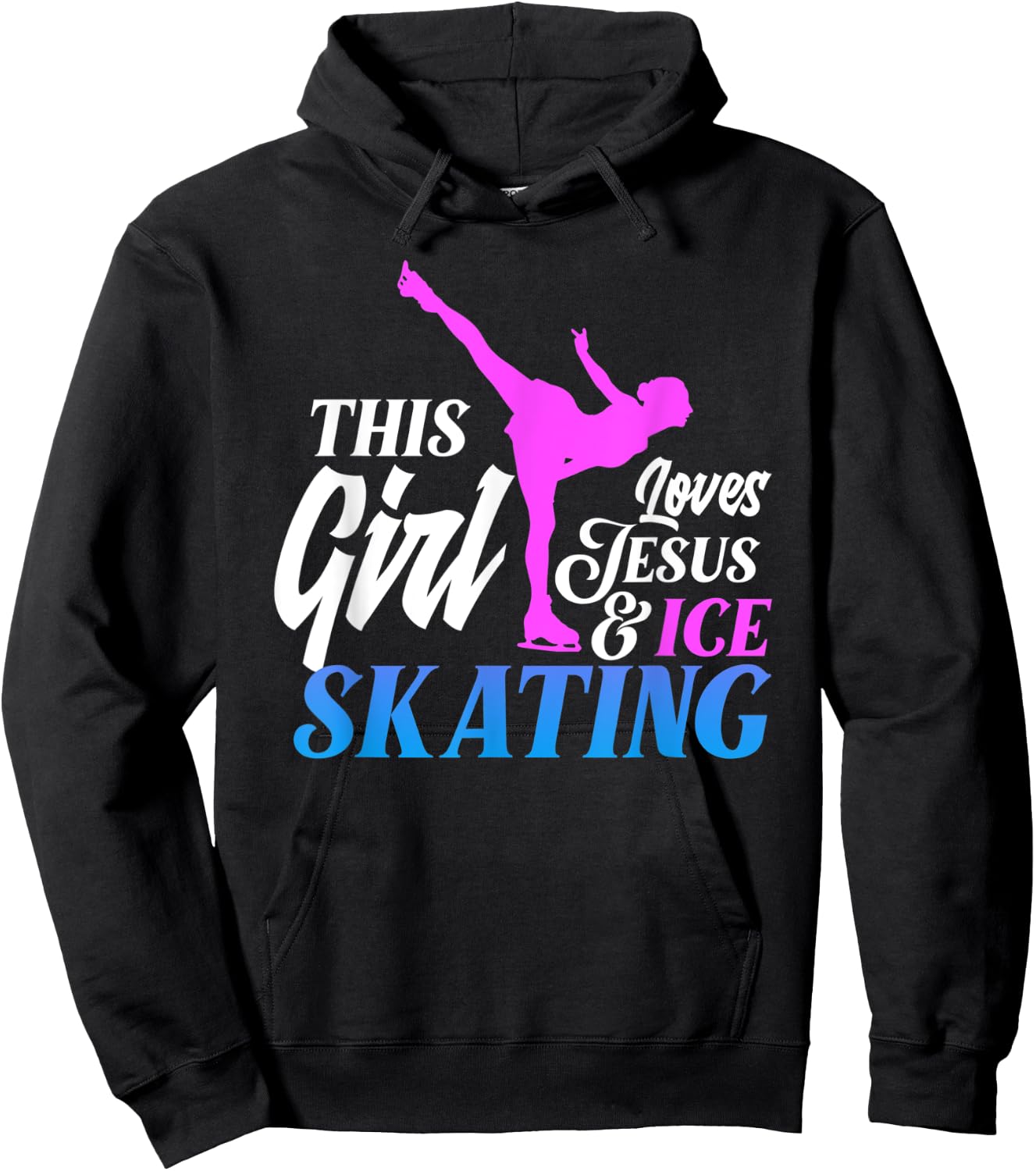 This Girl Loves Jesus Ice Skating Figure Skating Ice Skater Hoodie - Hoodie | Black