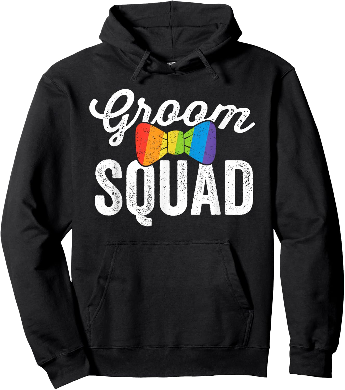 Groom Squad Shirt LGBT Pride Gay Bachelor Wedding Gift Hoodie - Hoodie | Black