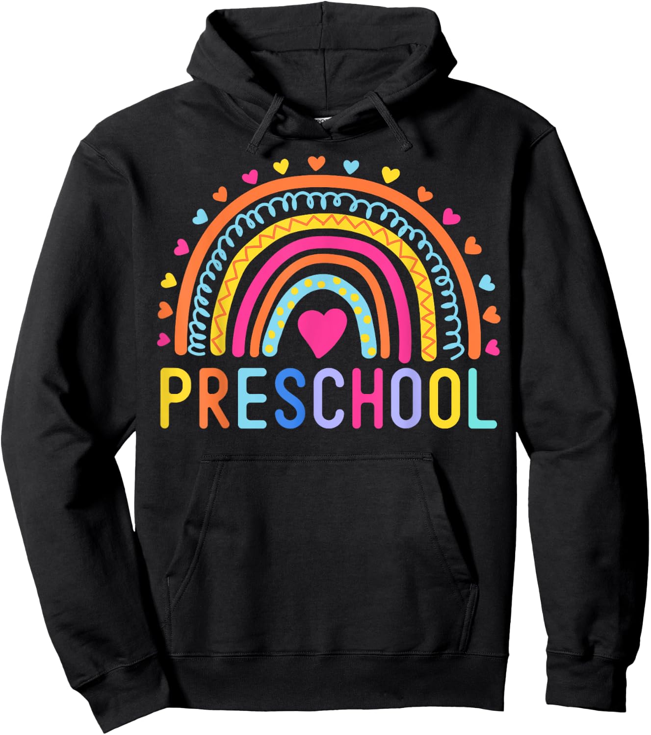 PreSchool Rainbow Girls Boys Teacher Kids Team Pre-K Squad Hoodie - Hoodie | Black
