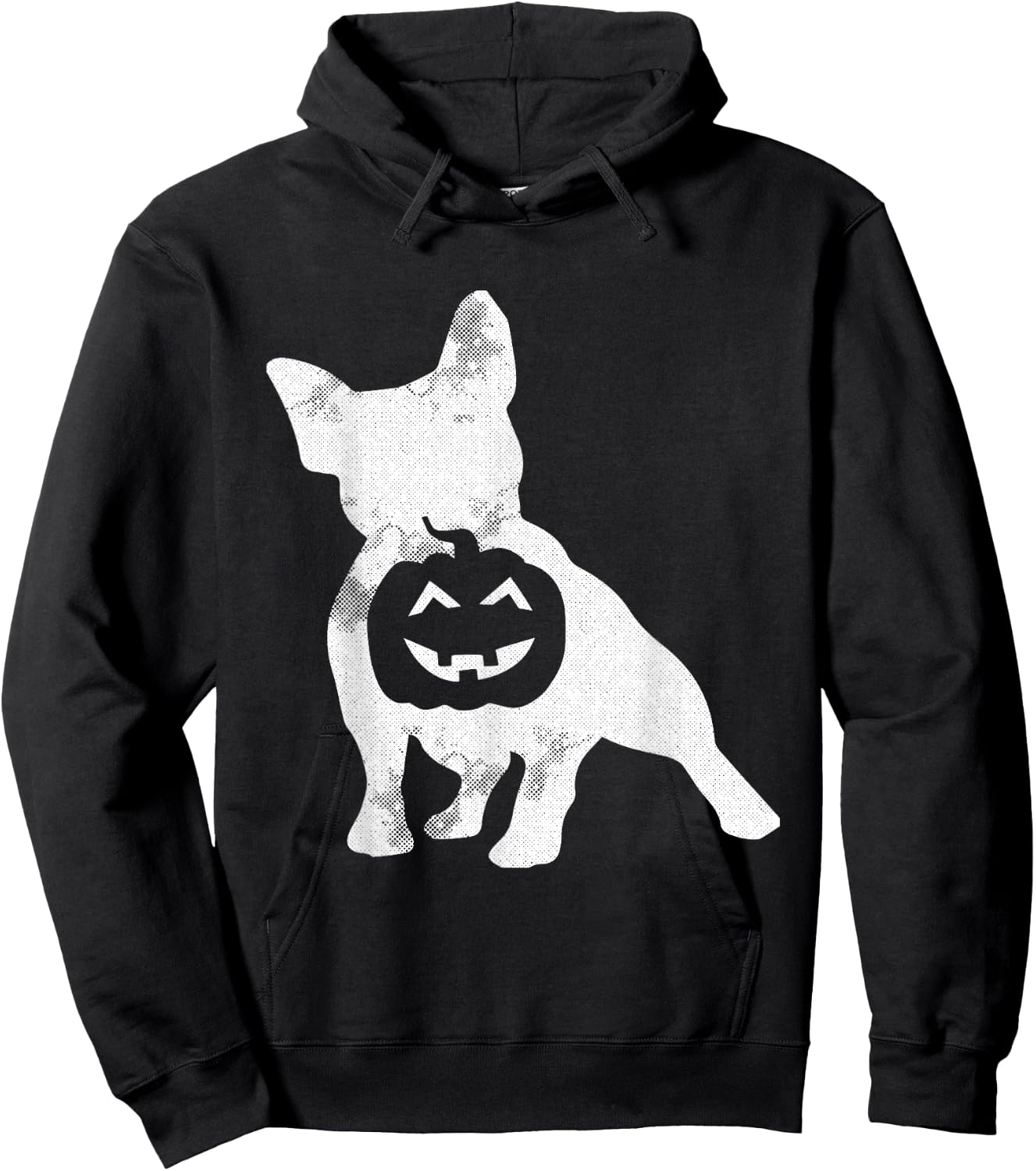 French Bulldog Lazy Halloween Costume Cute Frenchie Pumpkin Hoodie - Hoodie | Black