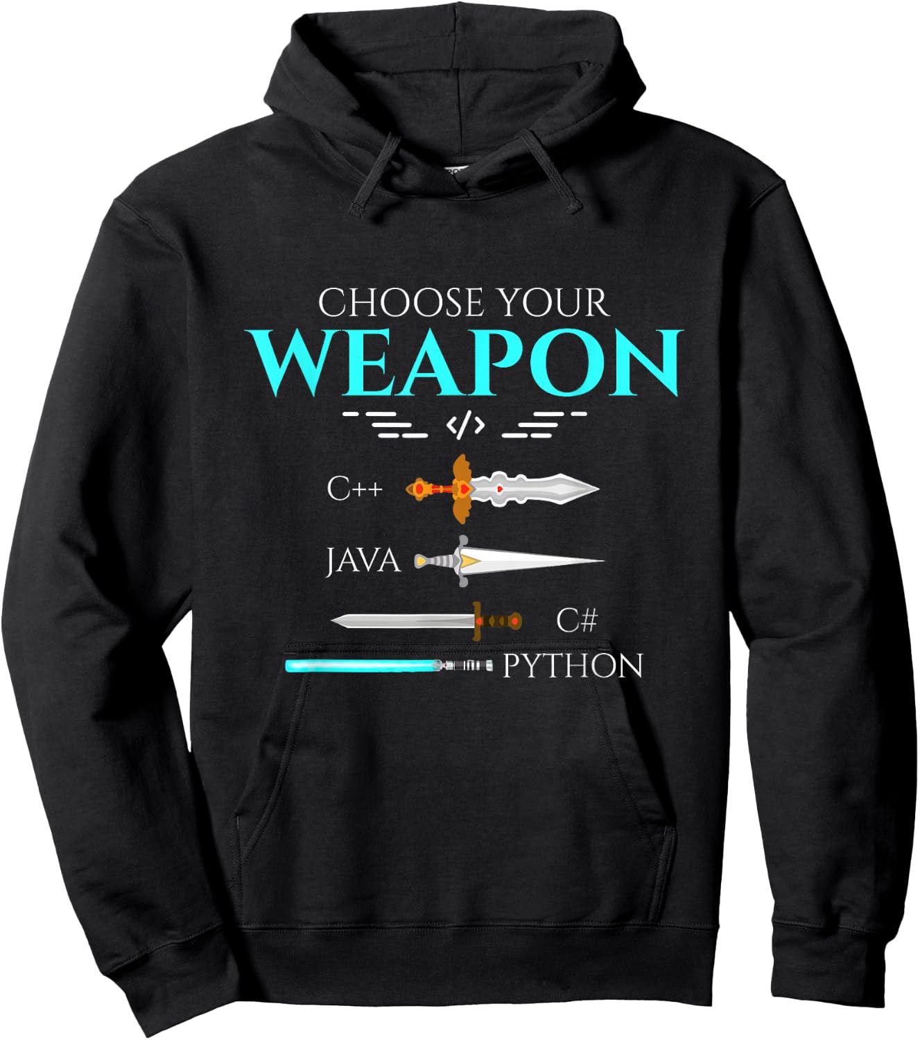 Choose Your Programming Weapon Funny Computer Coding Hoodie - Hoodie | Black