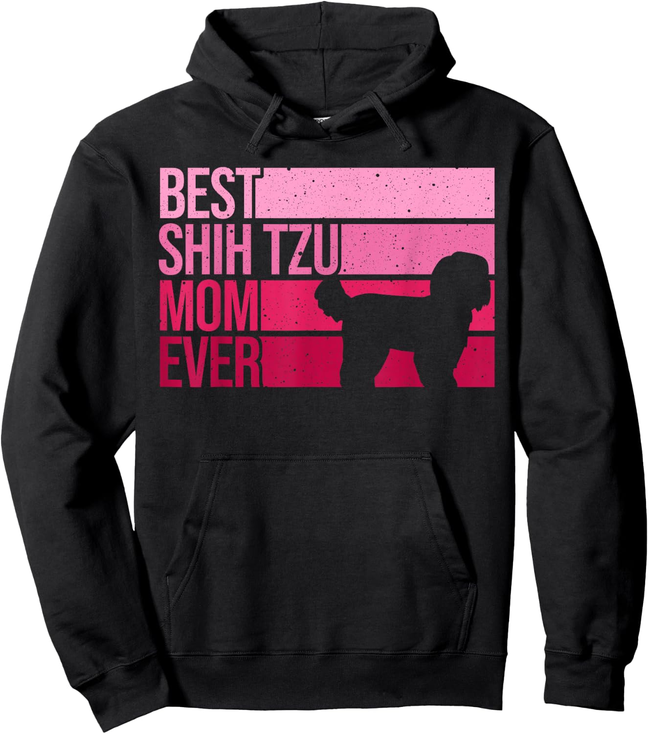 Funny Shih Tzu Mom Art Girl Mother's Day Dog Lover Hoodie - Hoodie | Black