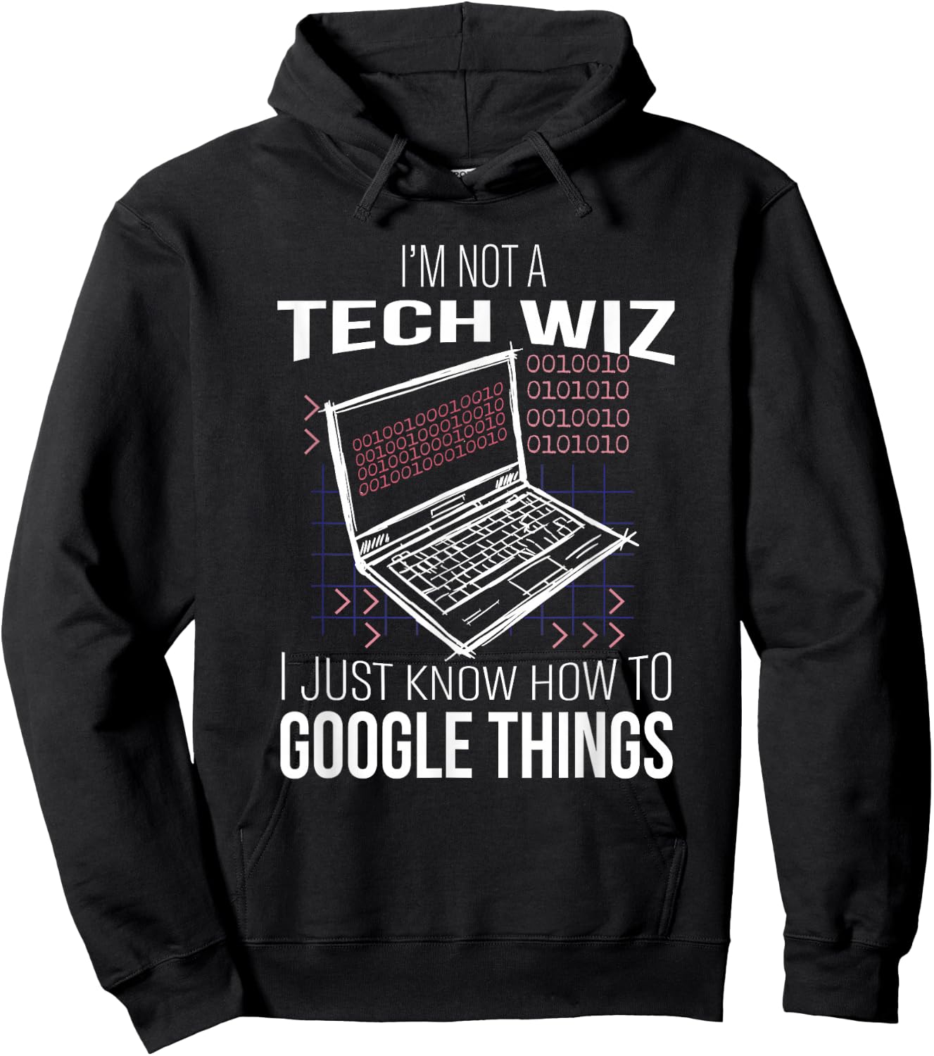 I'm Not A Tech Wiz Computer Scientist IT Computer Nerd Admin Hoodie - Hoodie | Black