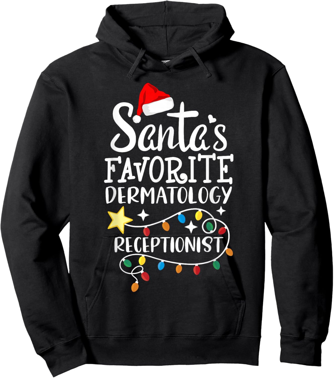 Santa's Favorite Dermatology Receptionist Med Administrative Hoodie - Hoodie | Black