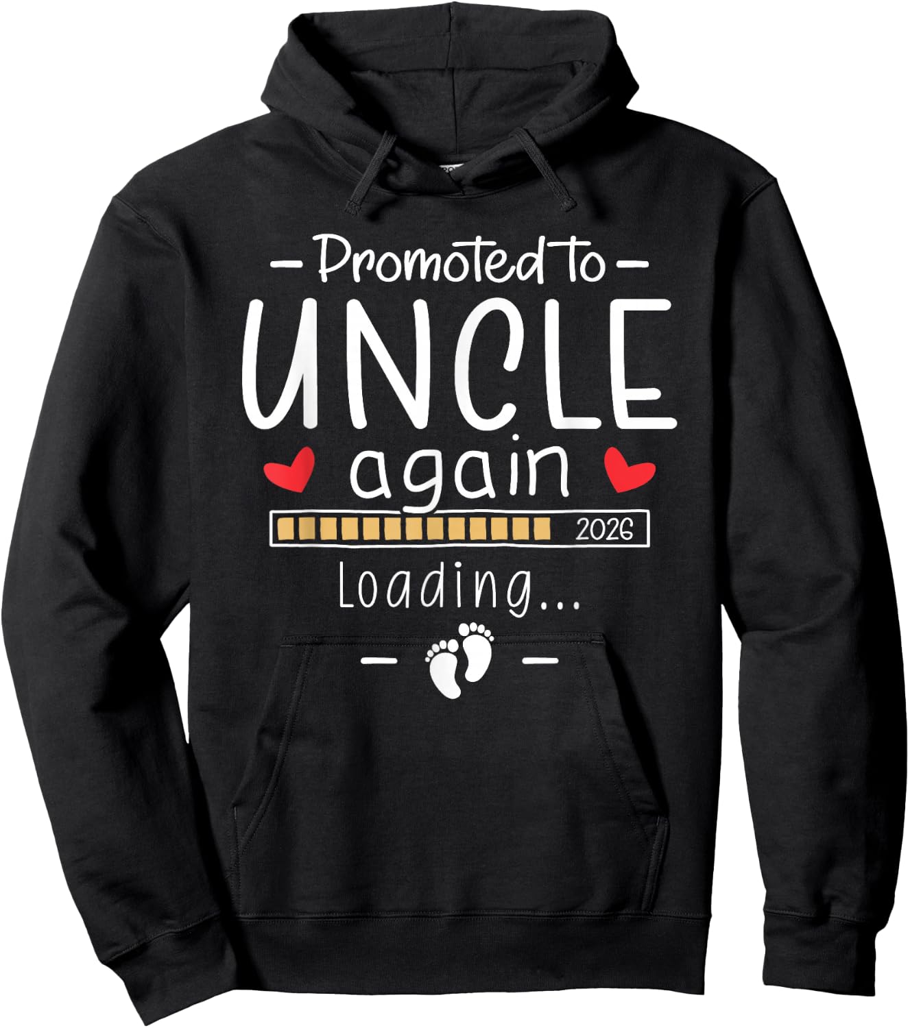 Promoted to Uncle Again 2026 2nd Baby Pregnancy Announcement Hoodie - Hoodie | Black
