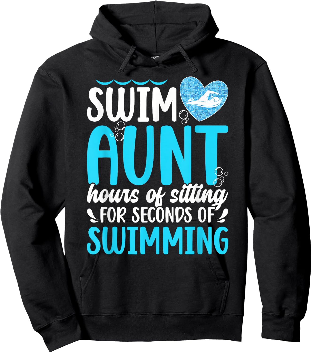 Swim Aunt Funny Swimming Aunt Of A Swimmer Auntie Hoodie - Hoodie | Black