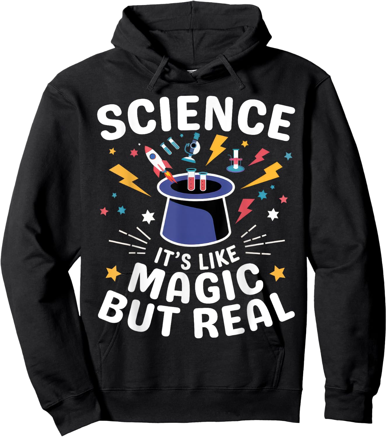 Science It's Like Magic But Real Scientist Teachers Nerdy Hoodie - Hoodie | Black